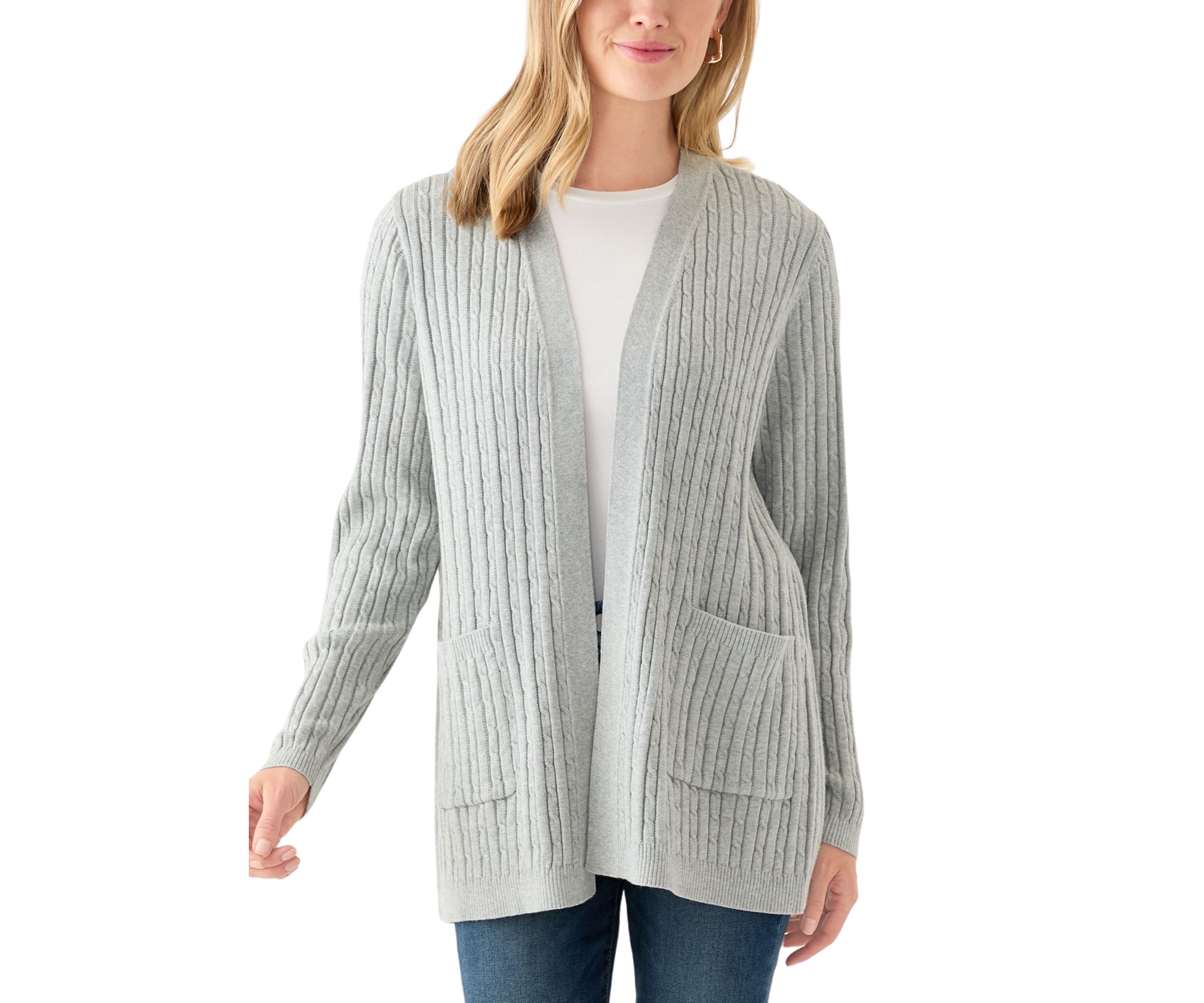 Petite Cable Heatehr Cardigan 