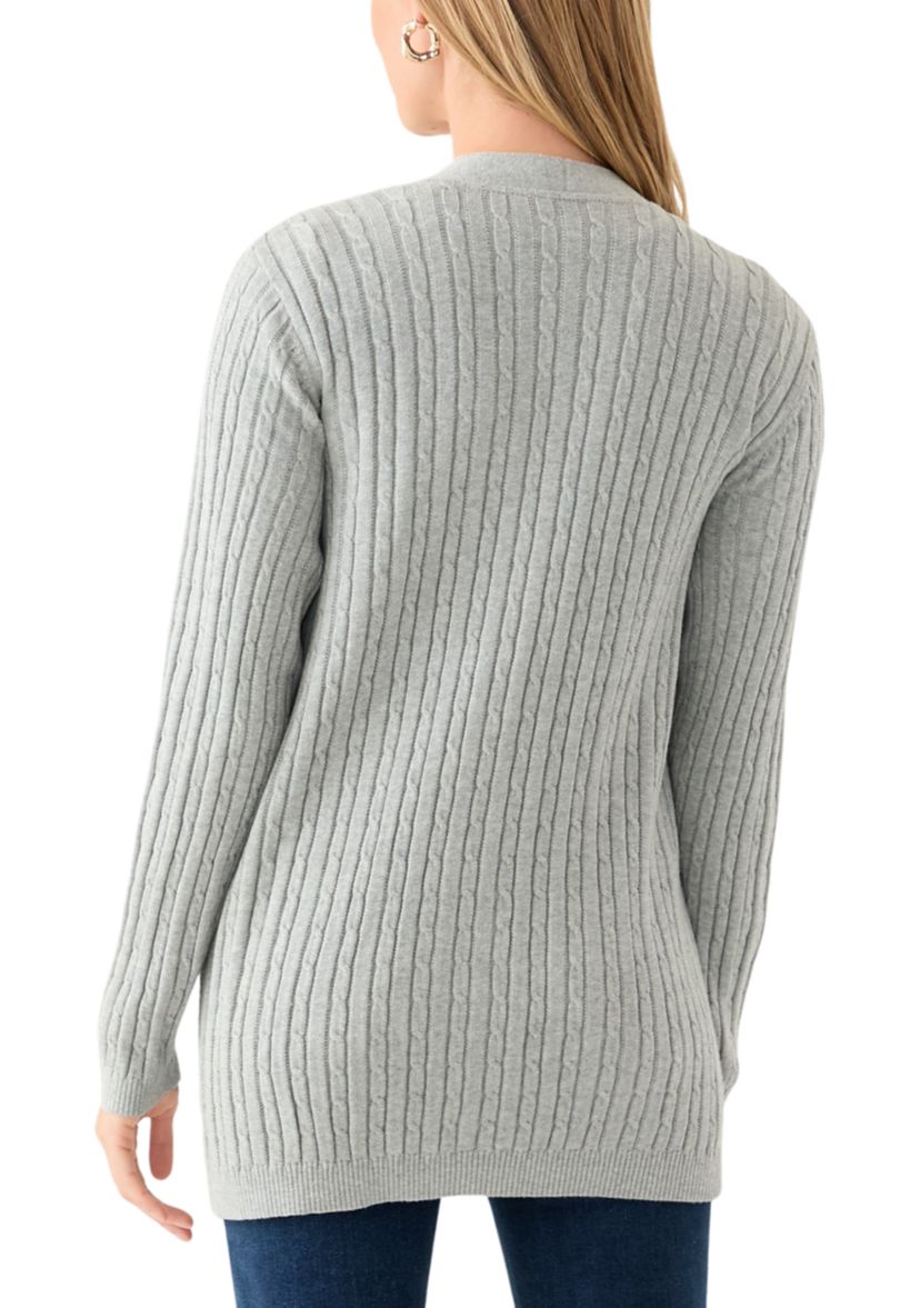 Petite Cable Heatehr Cardigan 
