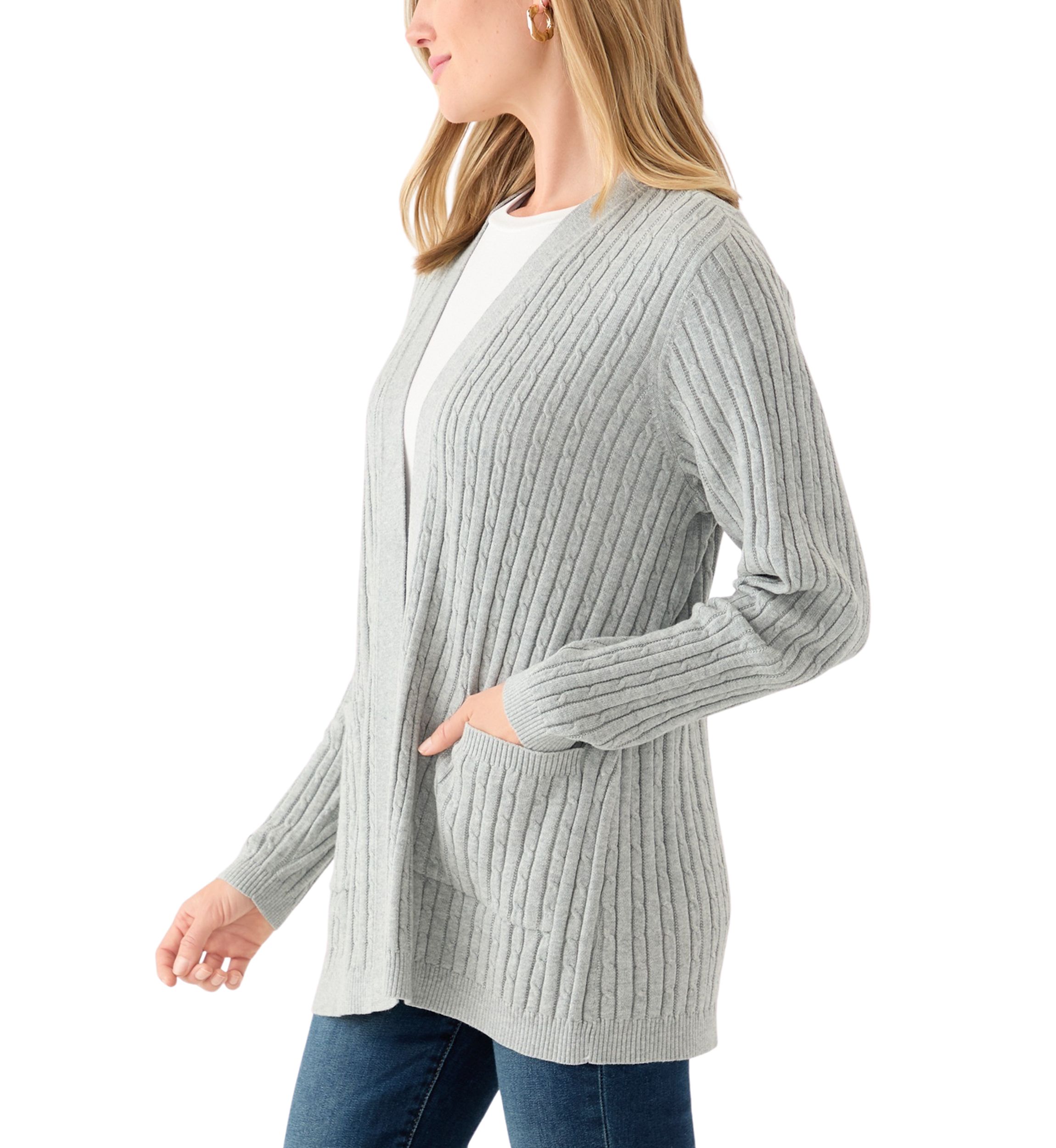 Petite Cable Heatehr Cardigan 
