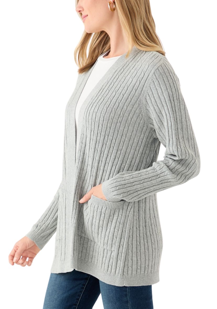 Petite Cable Heatehr Cardigan 