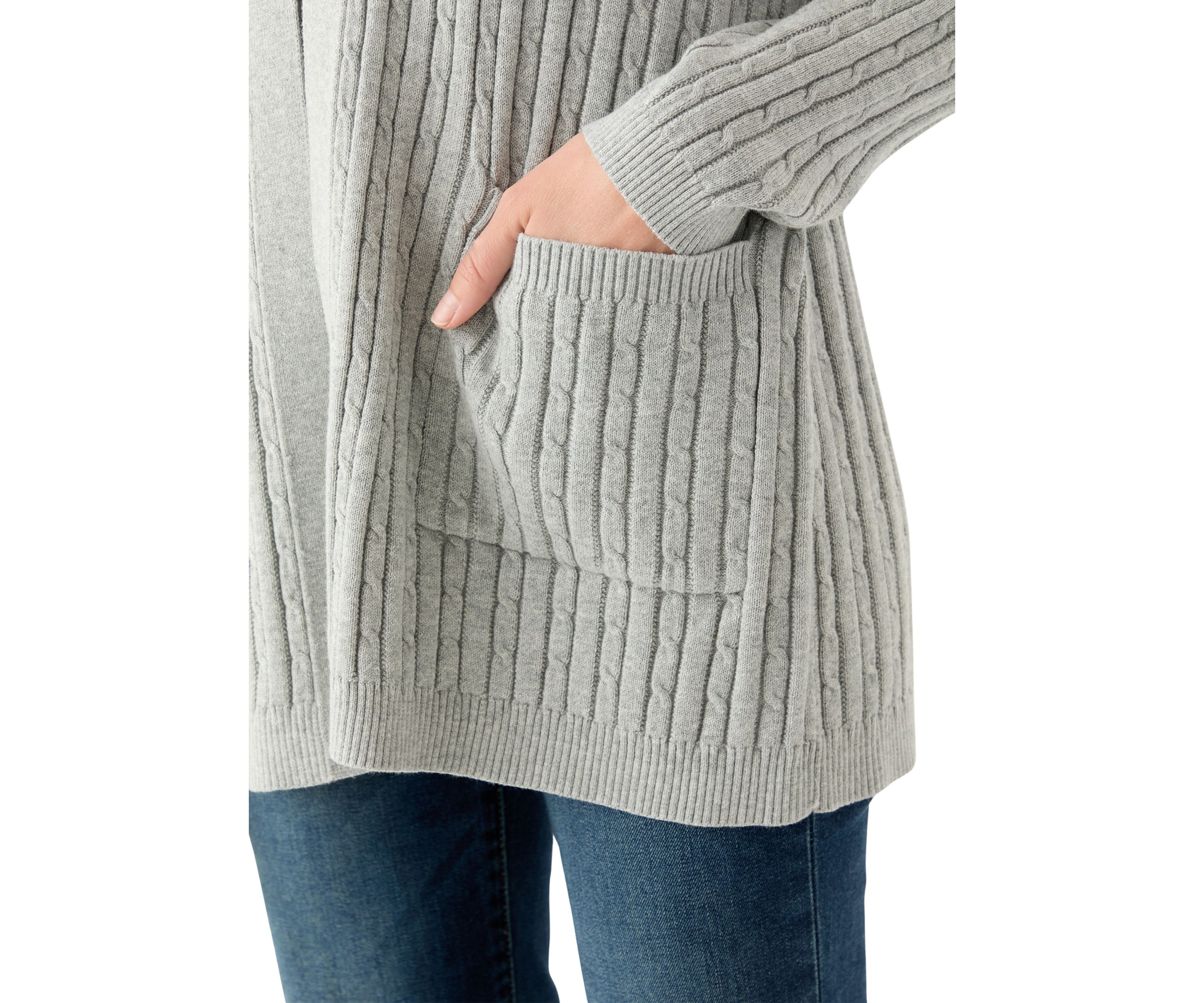Petite Cable Heatehr Cardigan 
