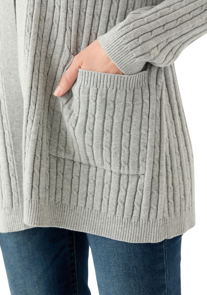 Petite Cable Heatehr Cardigan 