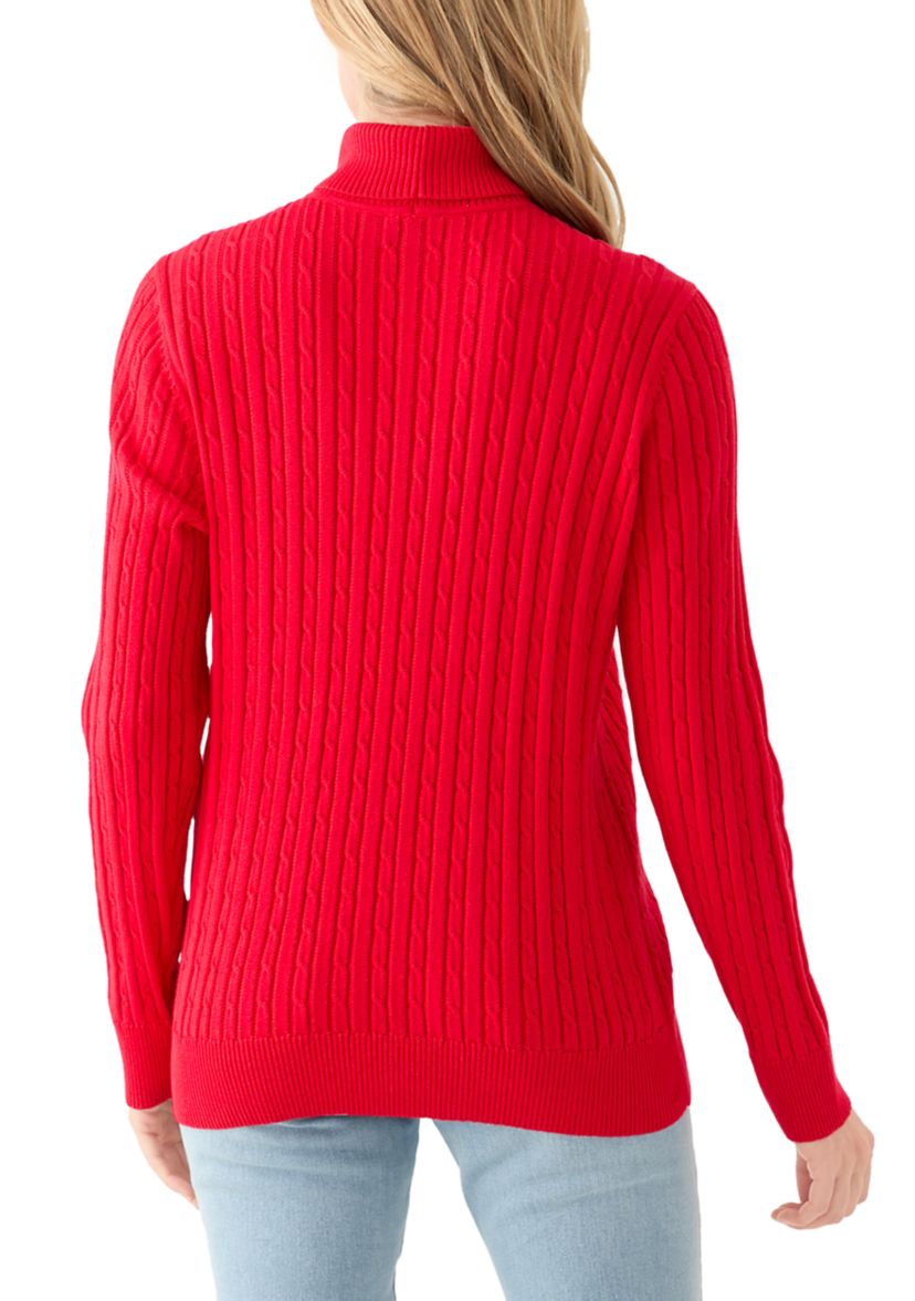 Petite Cable Turtleneck Sweater 