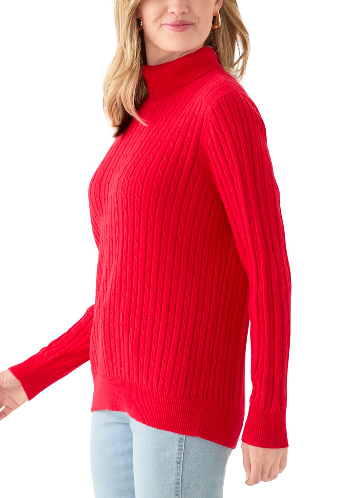 Petite Cable Turtleneck Sweater 