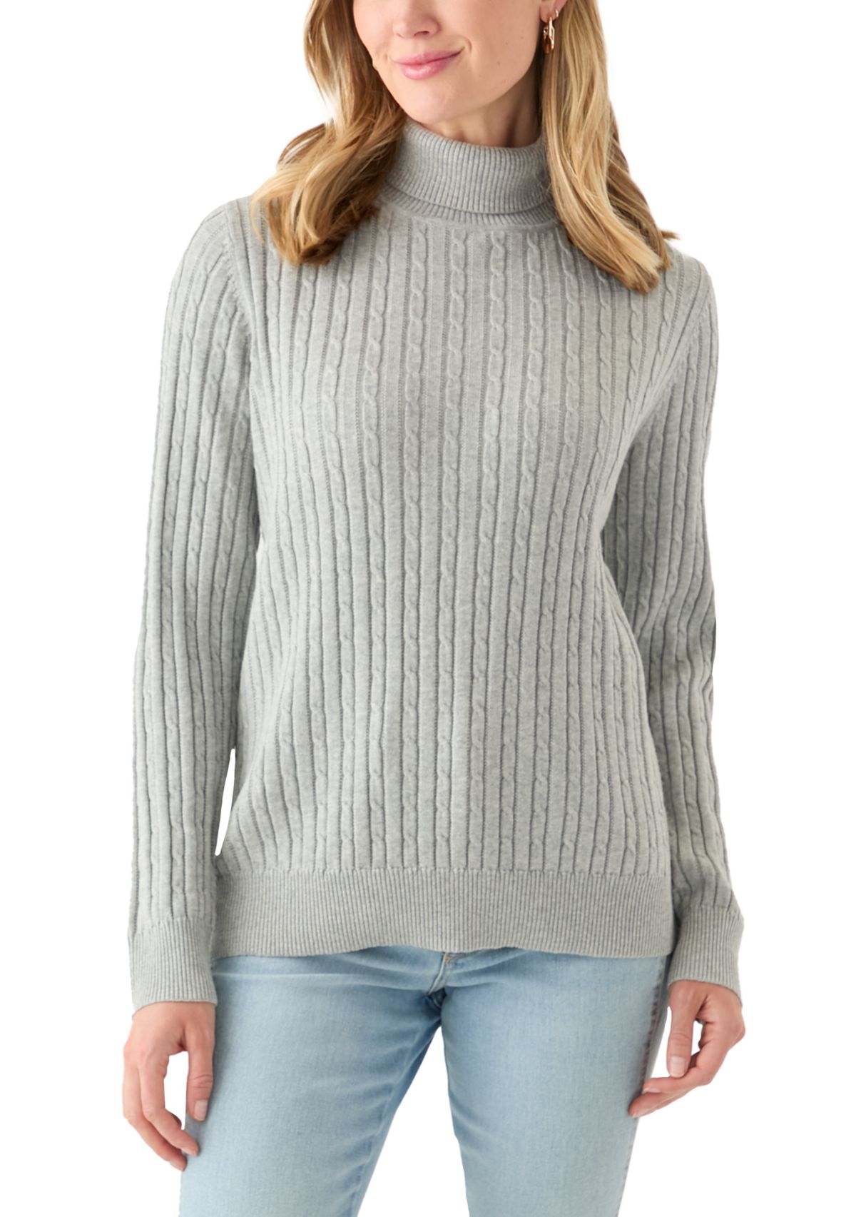 Petite Cable Turtleneck Sweater 