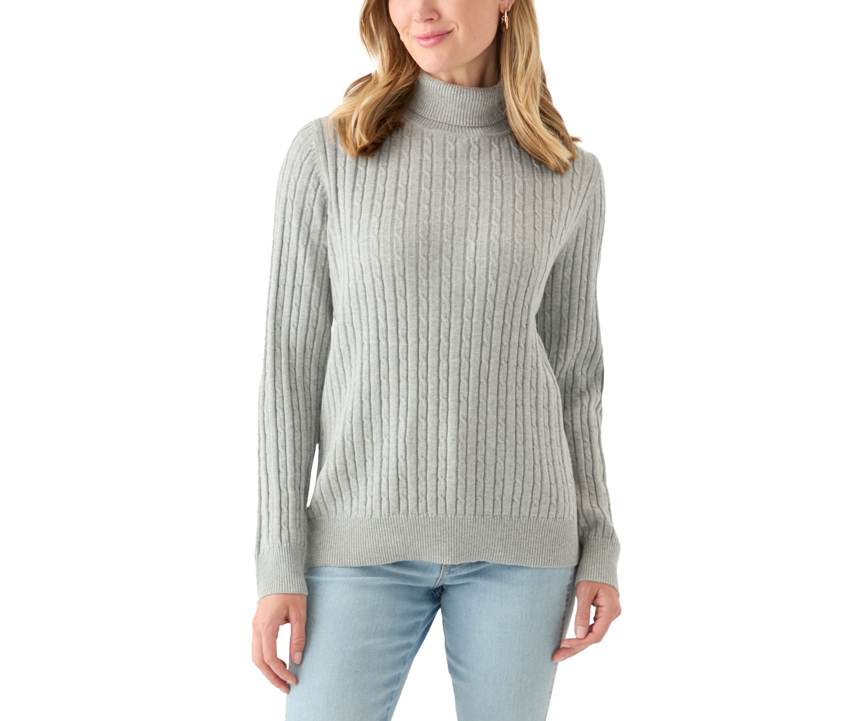 Petite Cable Turtleneck Sweater 