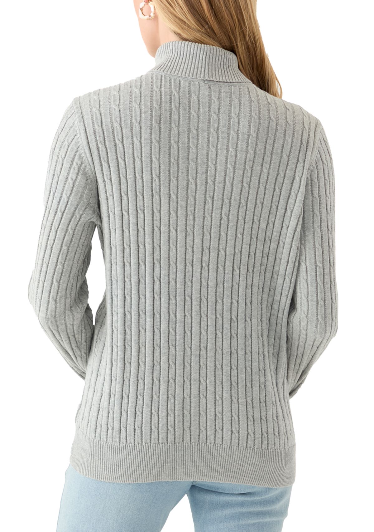 Petite Cable Turtleneck Sweater 