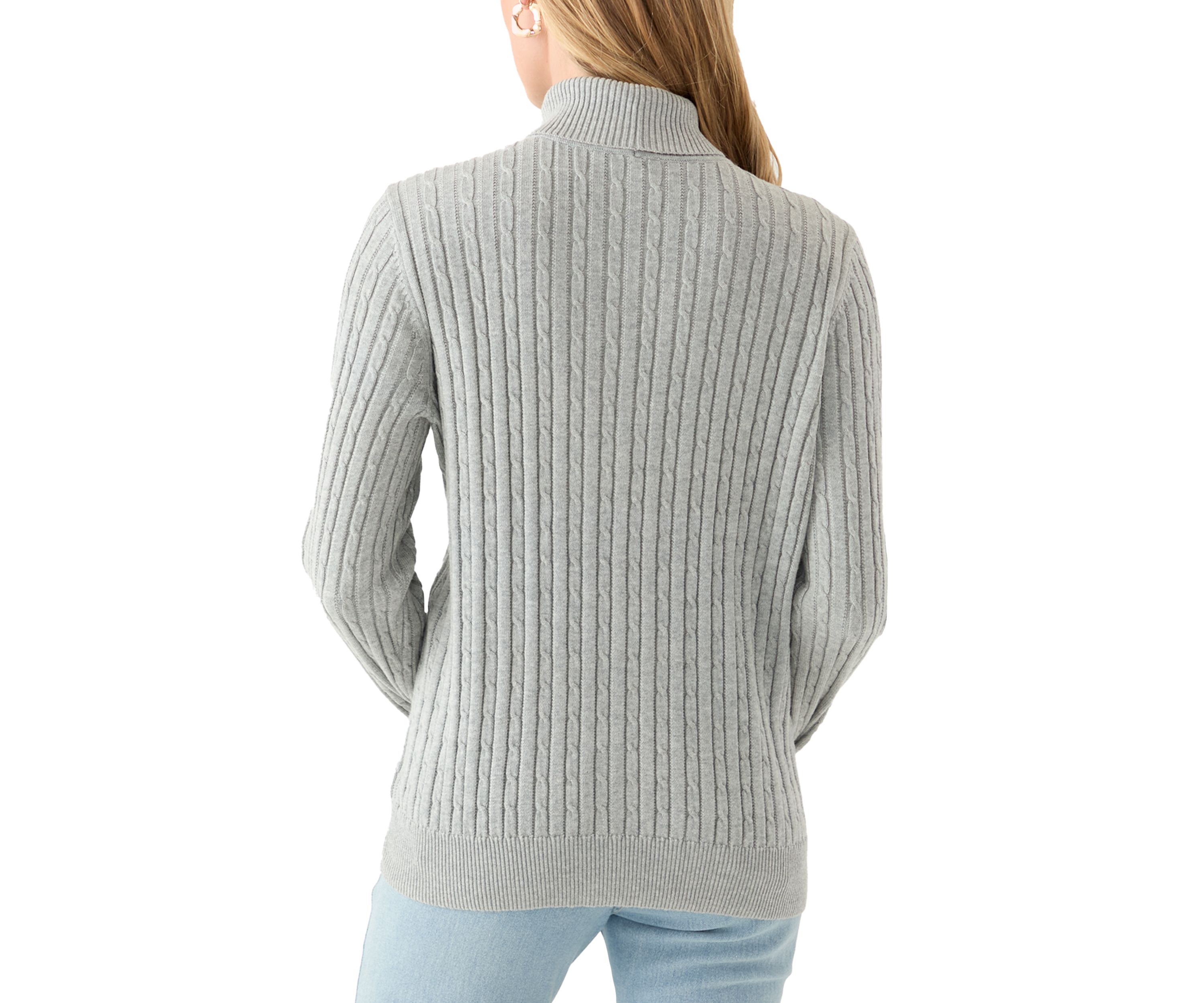 Petite Cable Turtleneck Sweater 