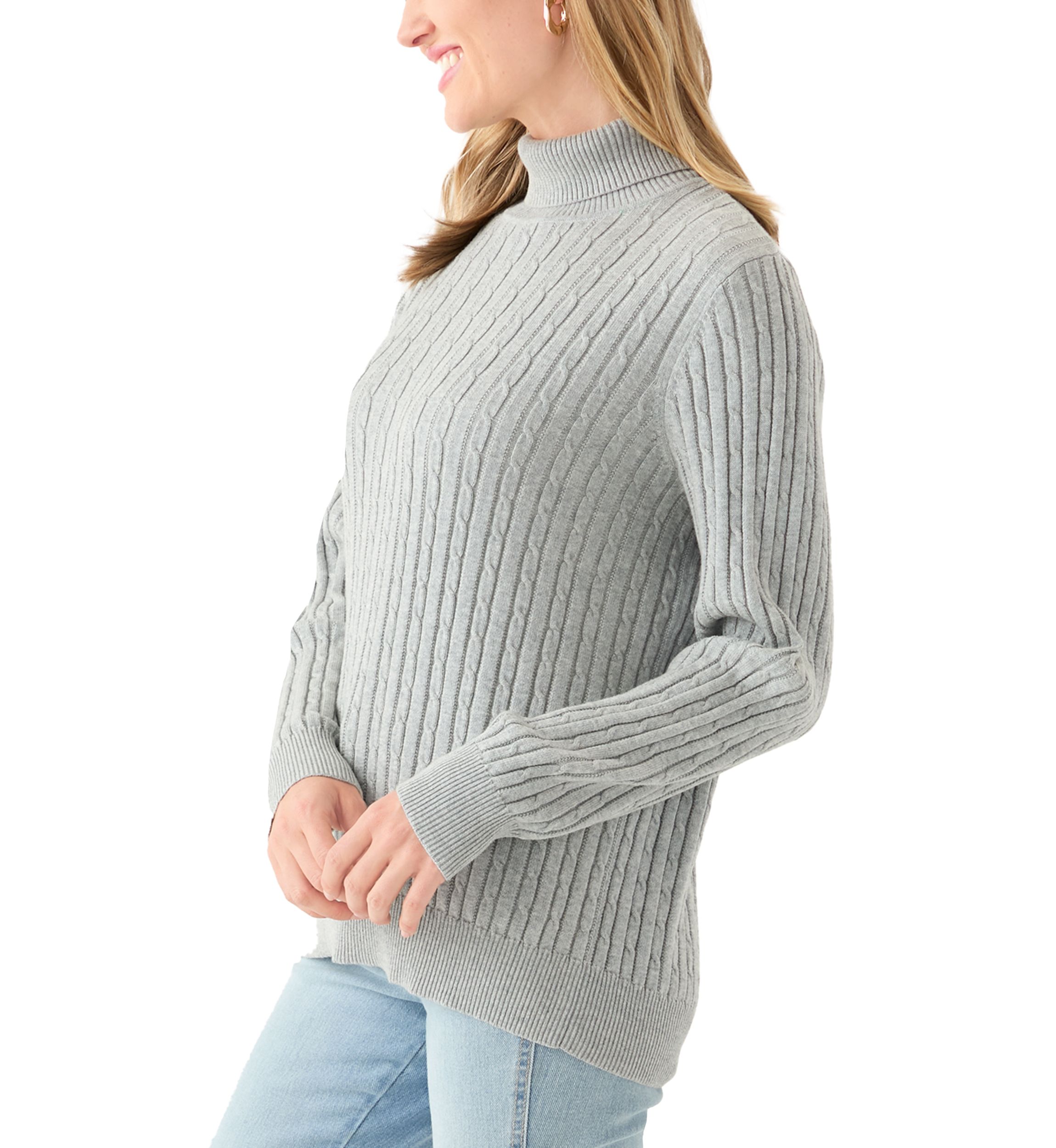Petite Cable Turtleneck Sweater 