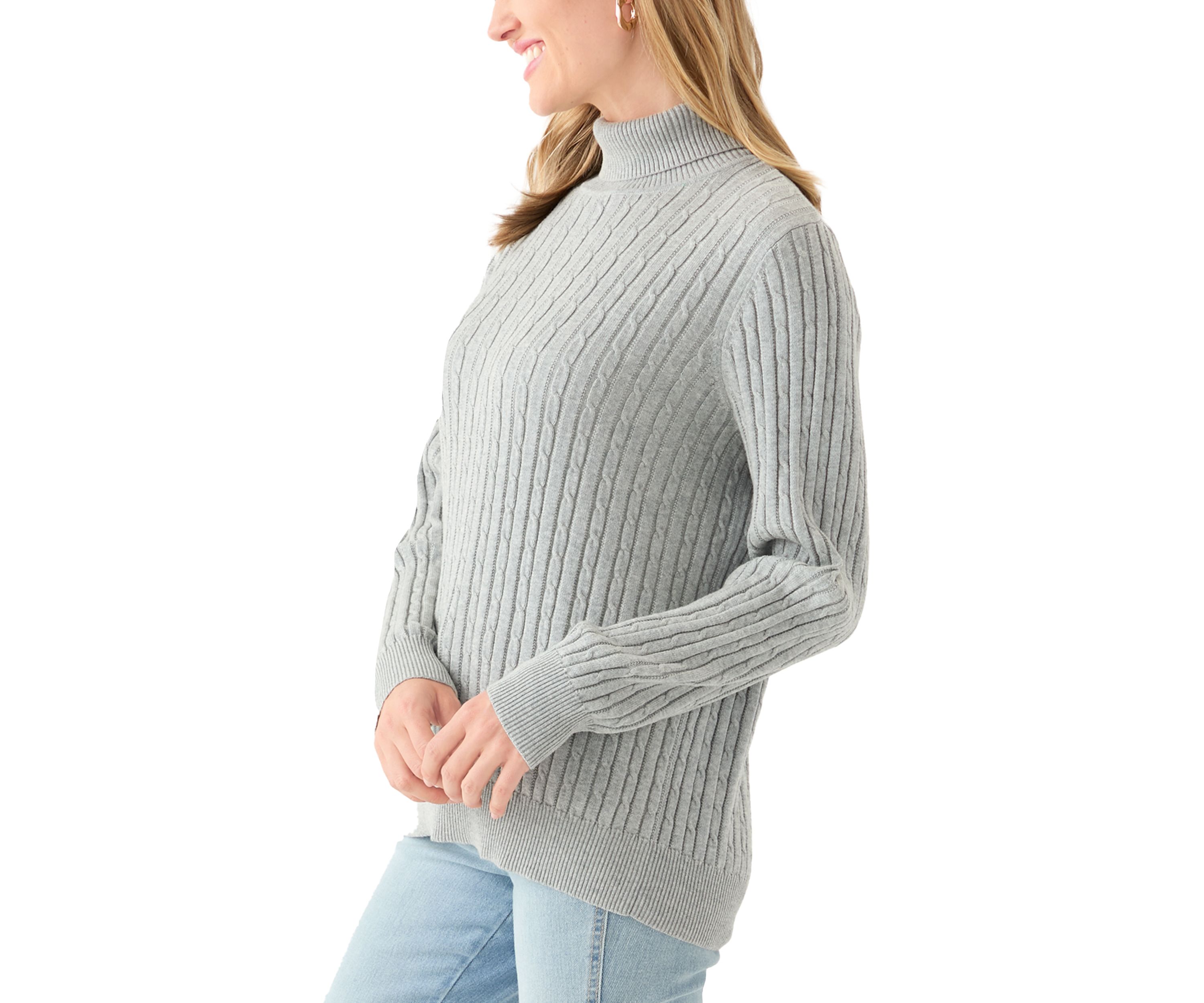Petite Cable Turtleneck Sweater 