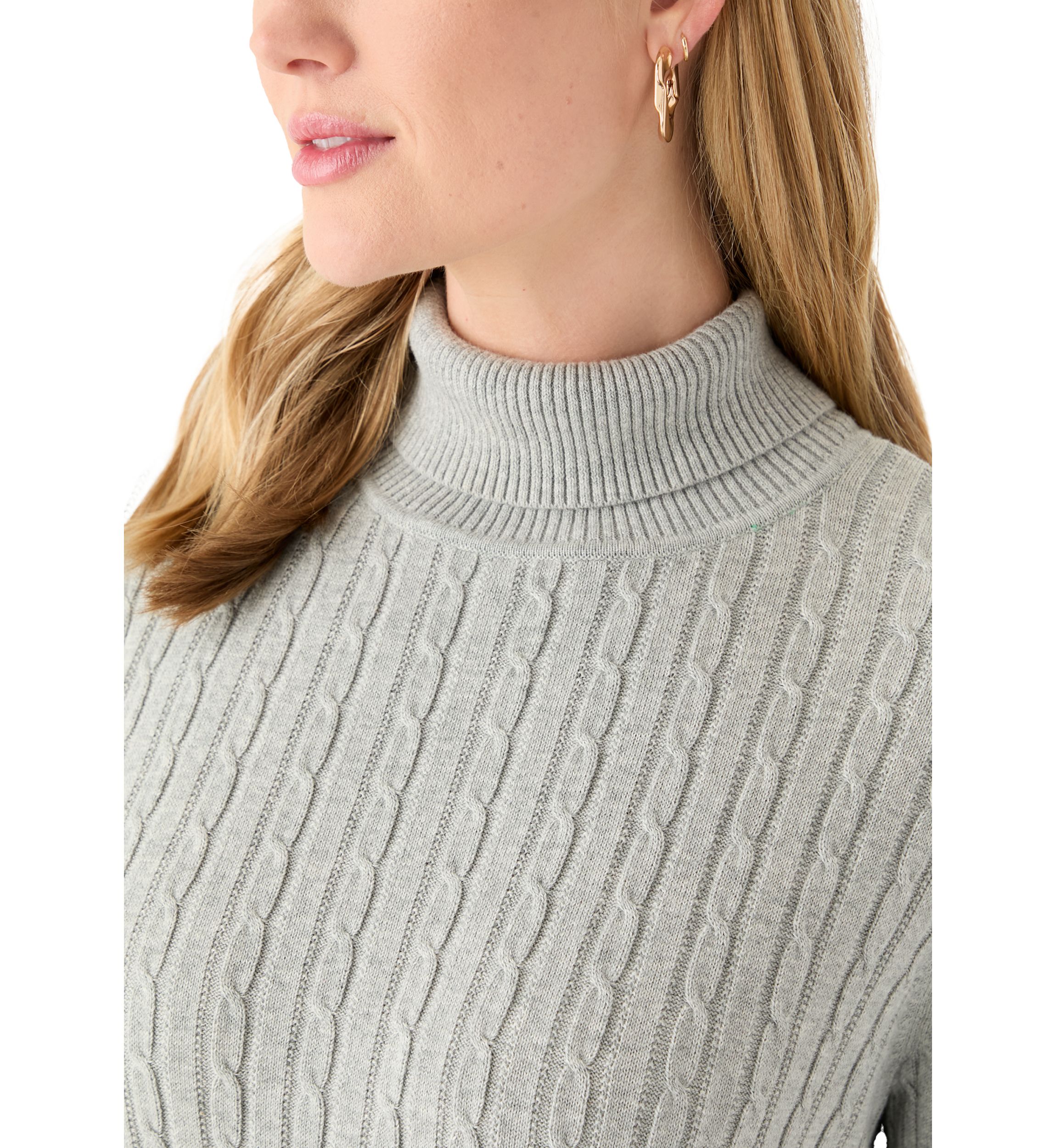 Petite Cable Turtleneck Sweater 
