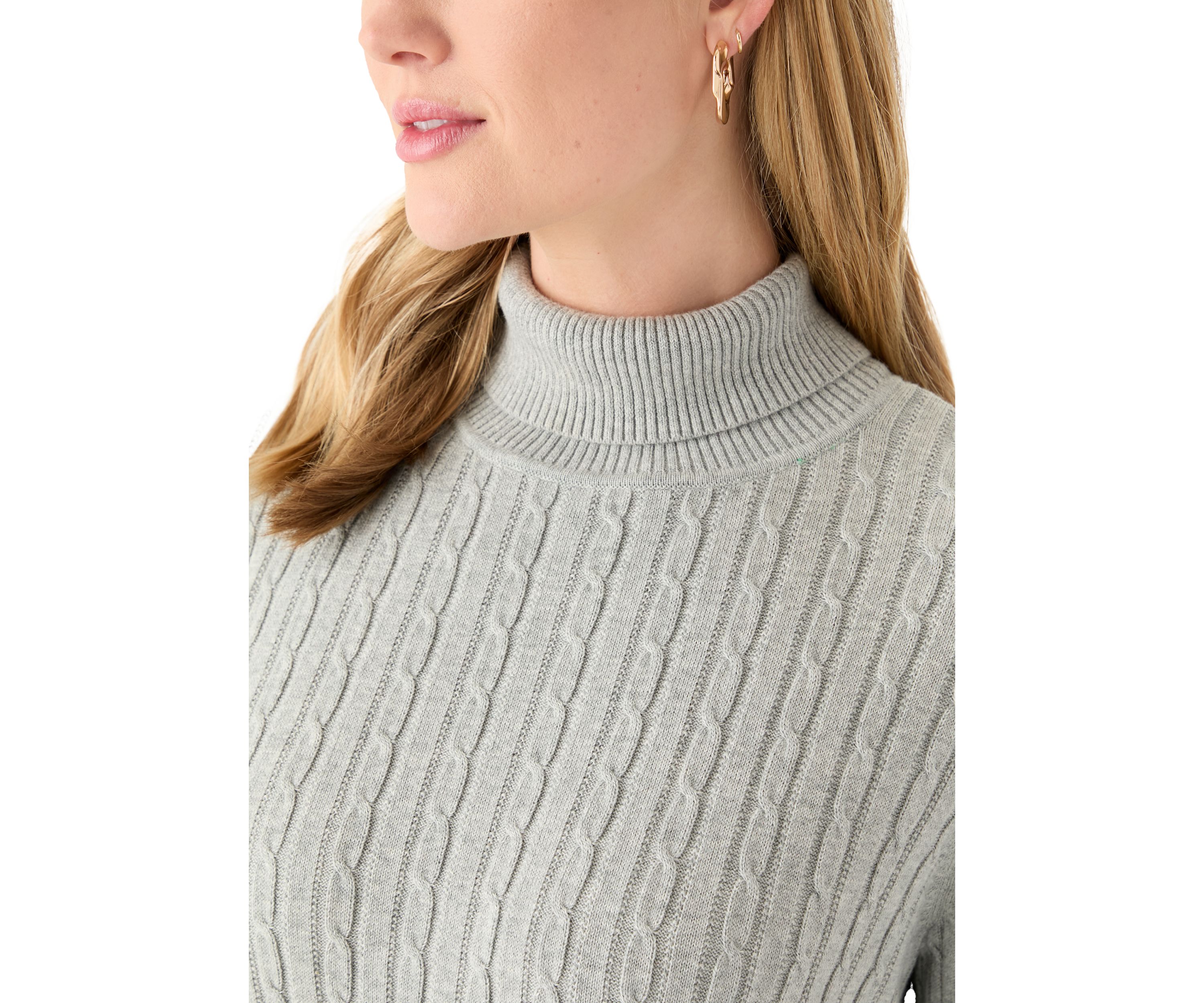 Petite Cable Turtleneck Sweater 
