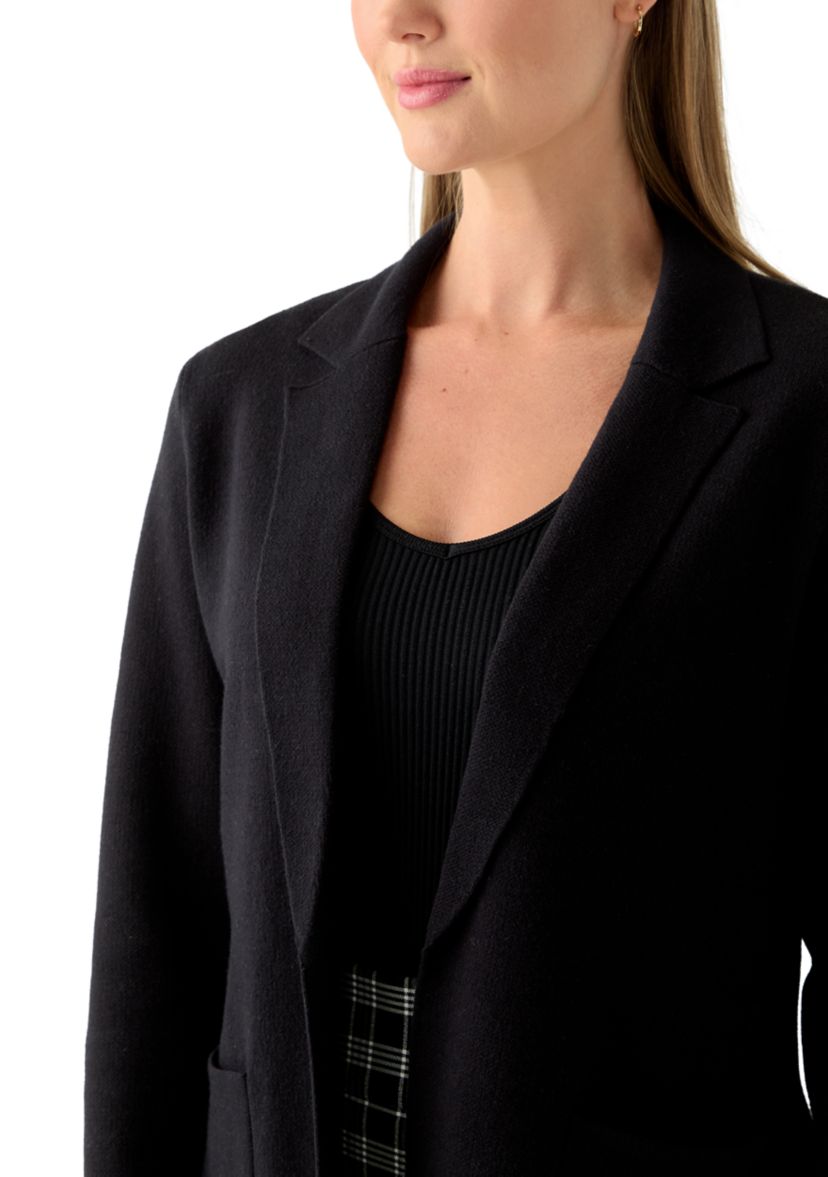 Petite Open Front Sweater Blazer 
