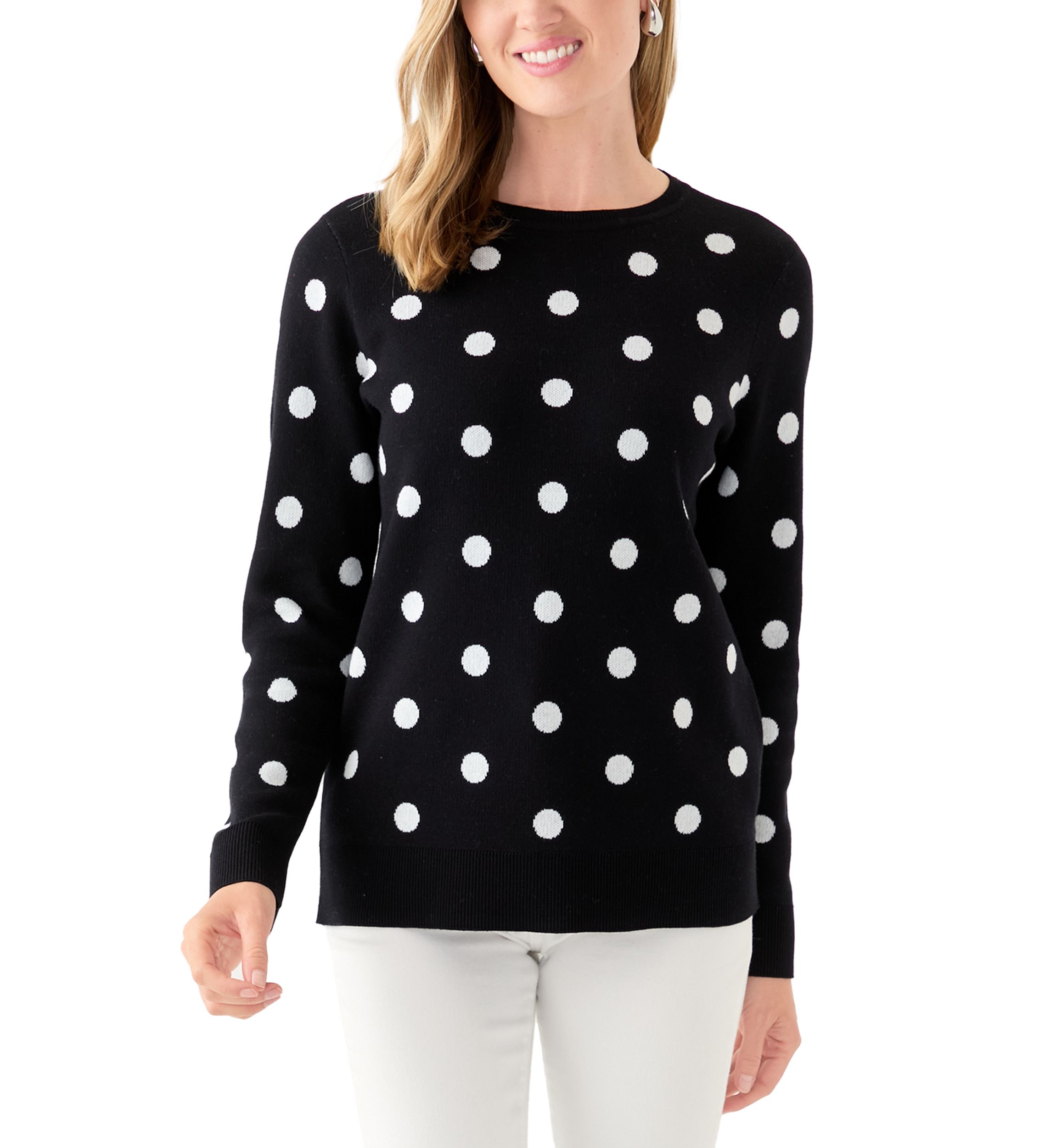 Petite Polka Dot Jacquard Sweater 
