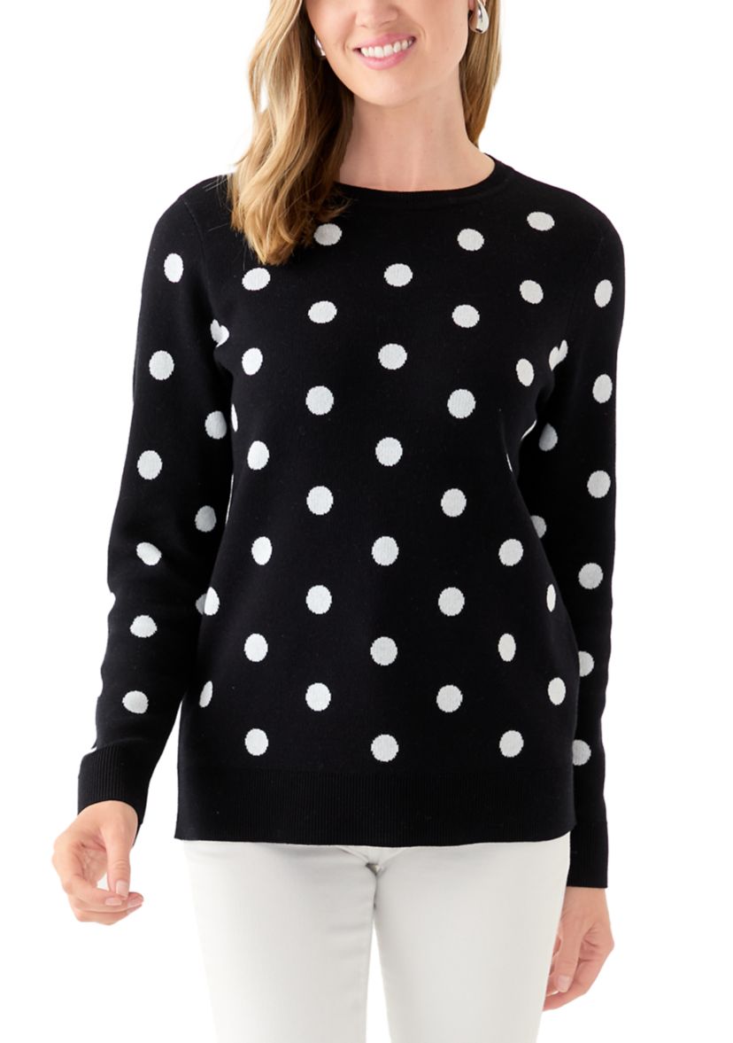 Petite Polka Dot Jacquard Sweater 