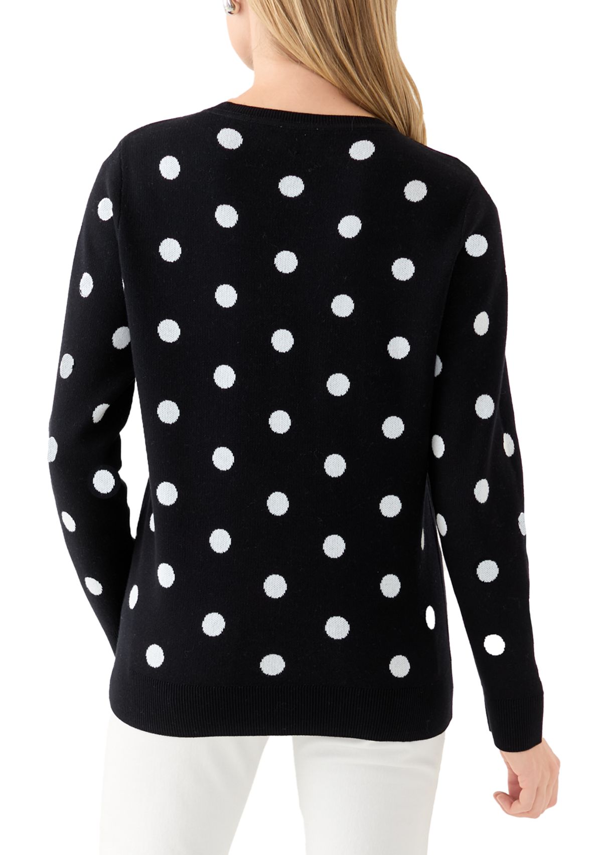 Petite Polka Dot Jacquard Sweater 