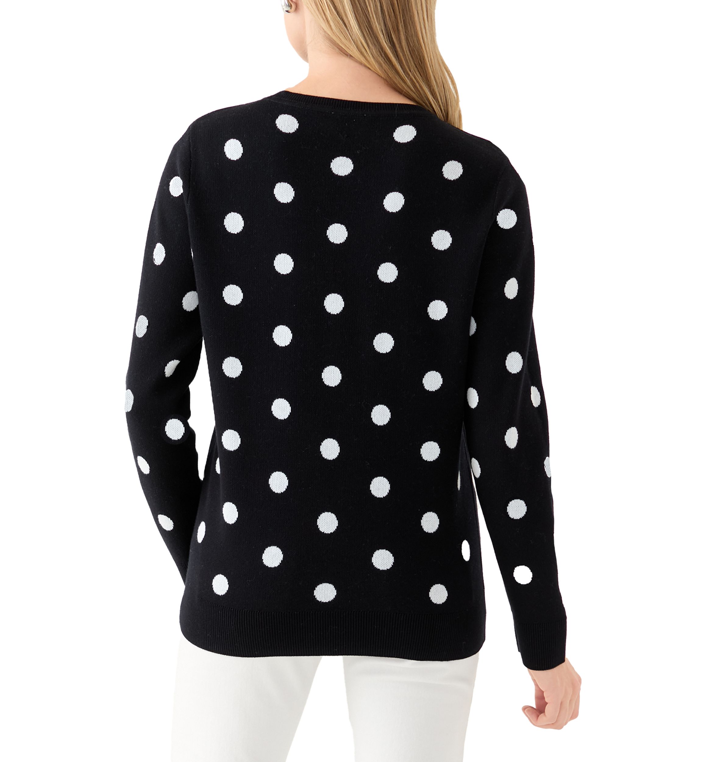 Petite Polka Dot Jacquard Sweater 