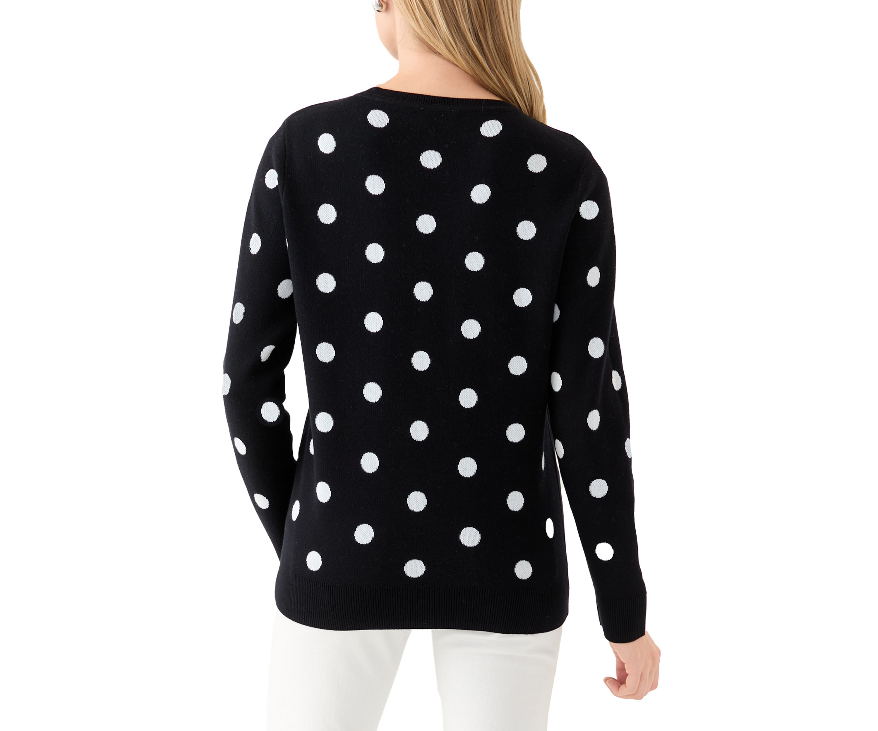 Petite Polka Dot Jacquard Sweater 