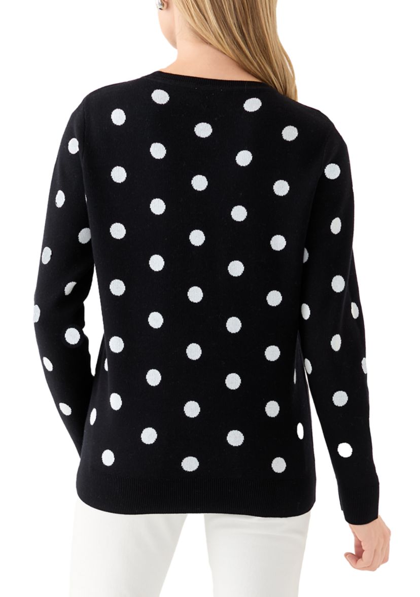 Petite Polka Dot Jacquard Sweater 