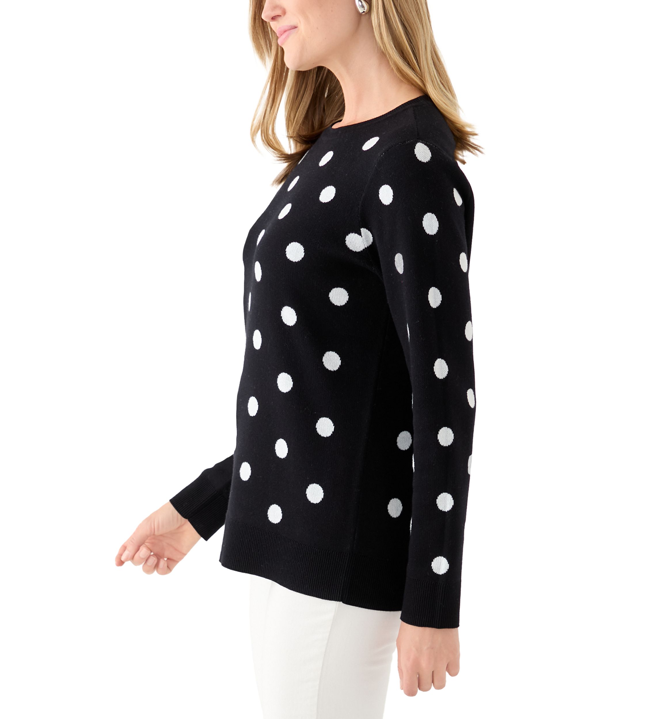 Petite Polka Dot Jacquard Sweater 