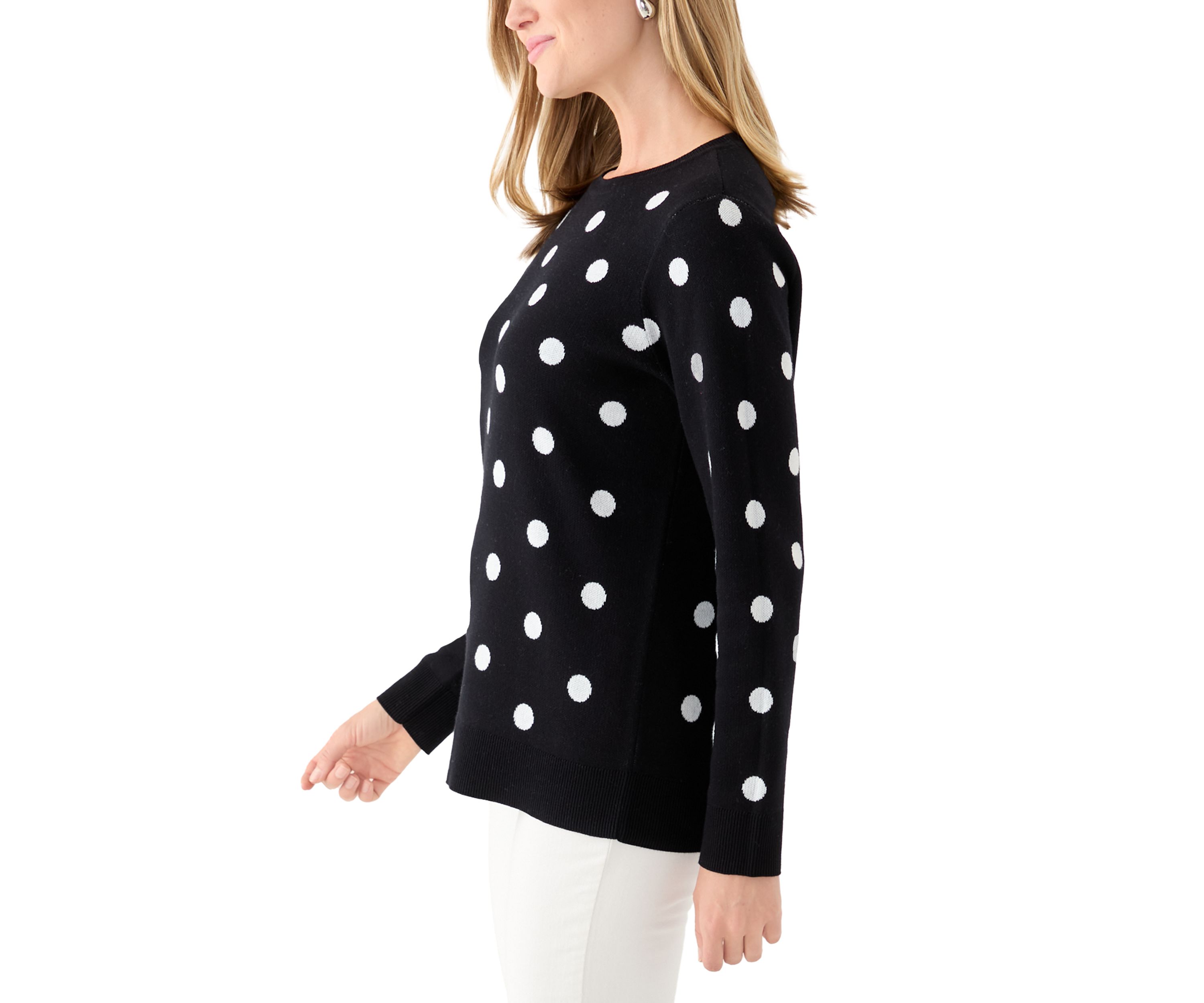 Petite Polka Dot Jacquard Sweater 