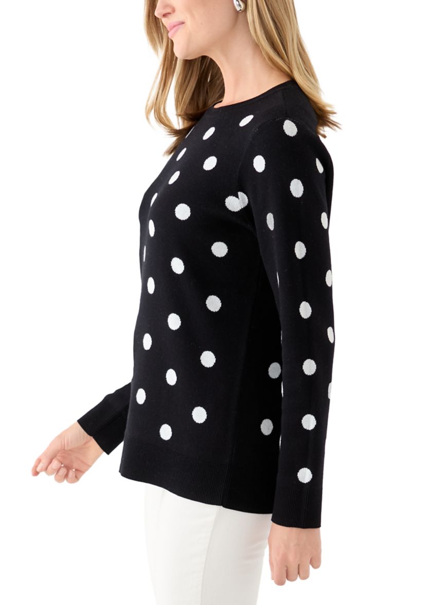 Petite Polka Dot Jacquard Sweater 