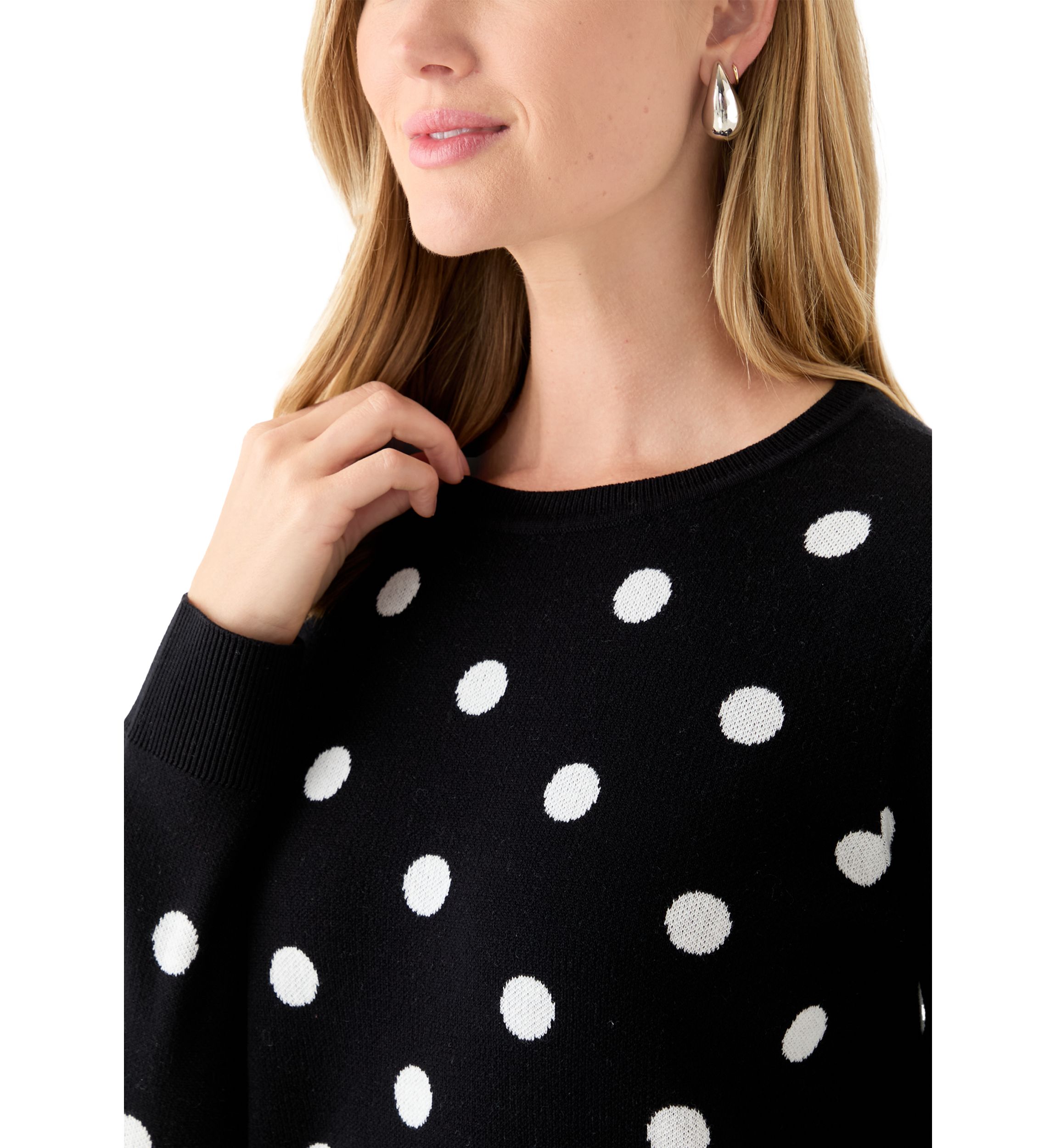 Petite Polka Dot Jacquard Sweater 