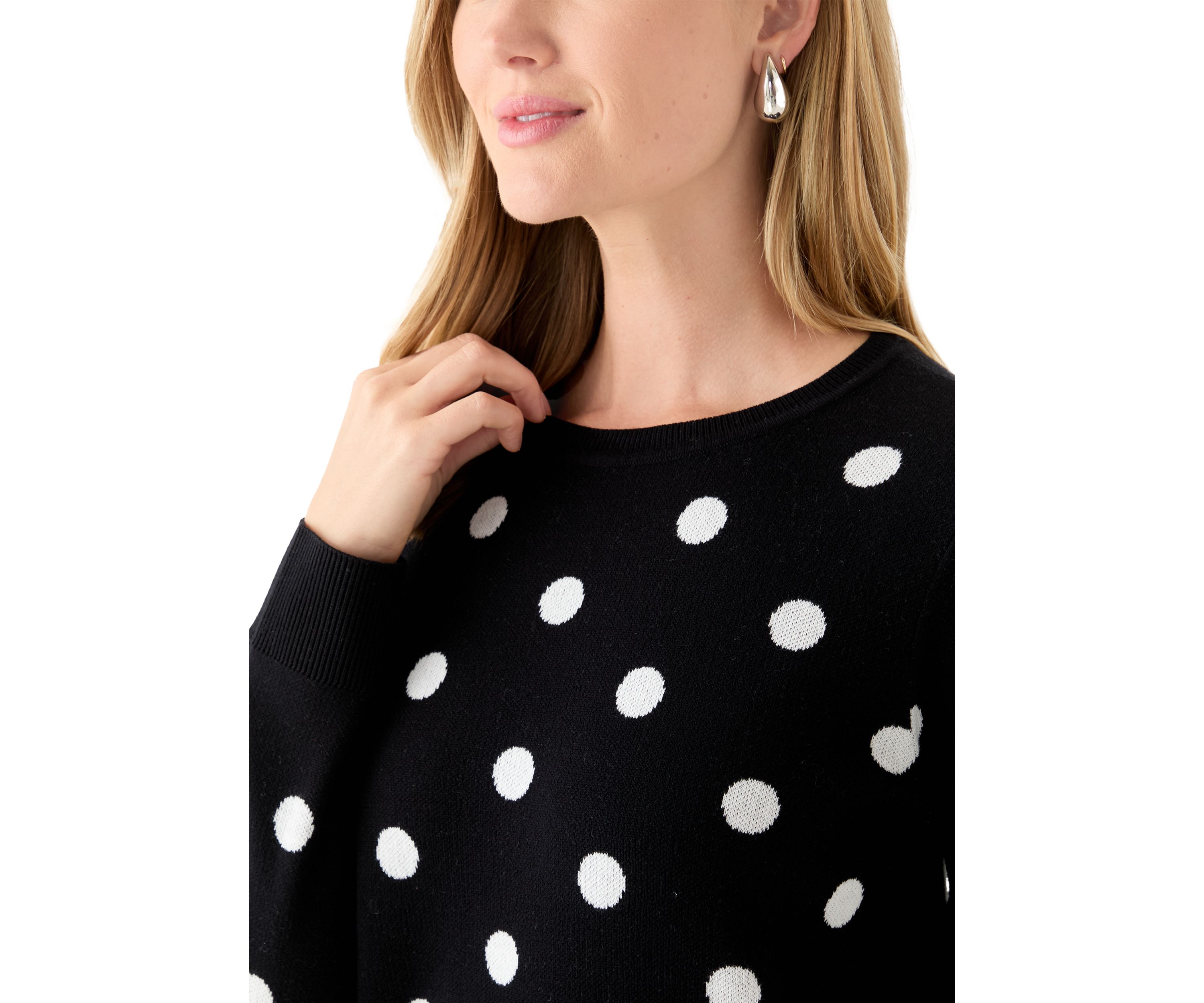 Petite Polka Dot Jacquard Sweater 