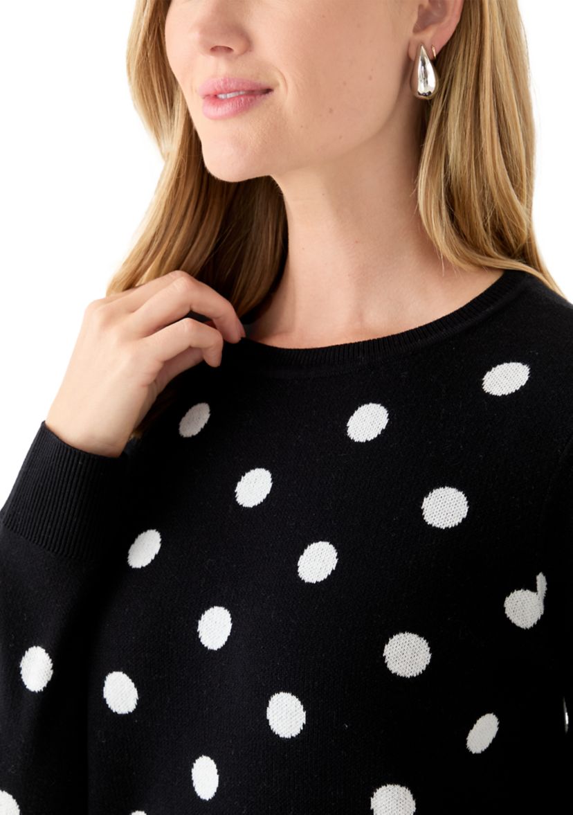 Petite Polka Dot Jacquard Sweater 
