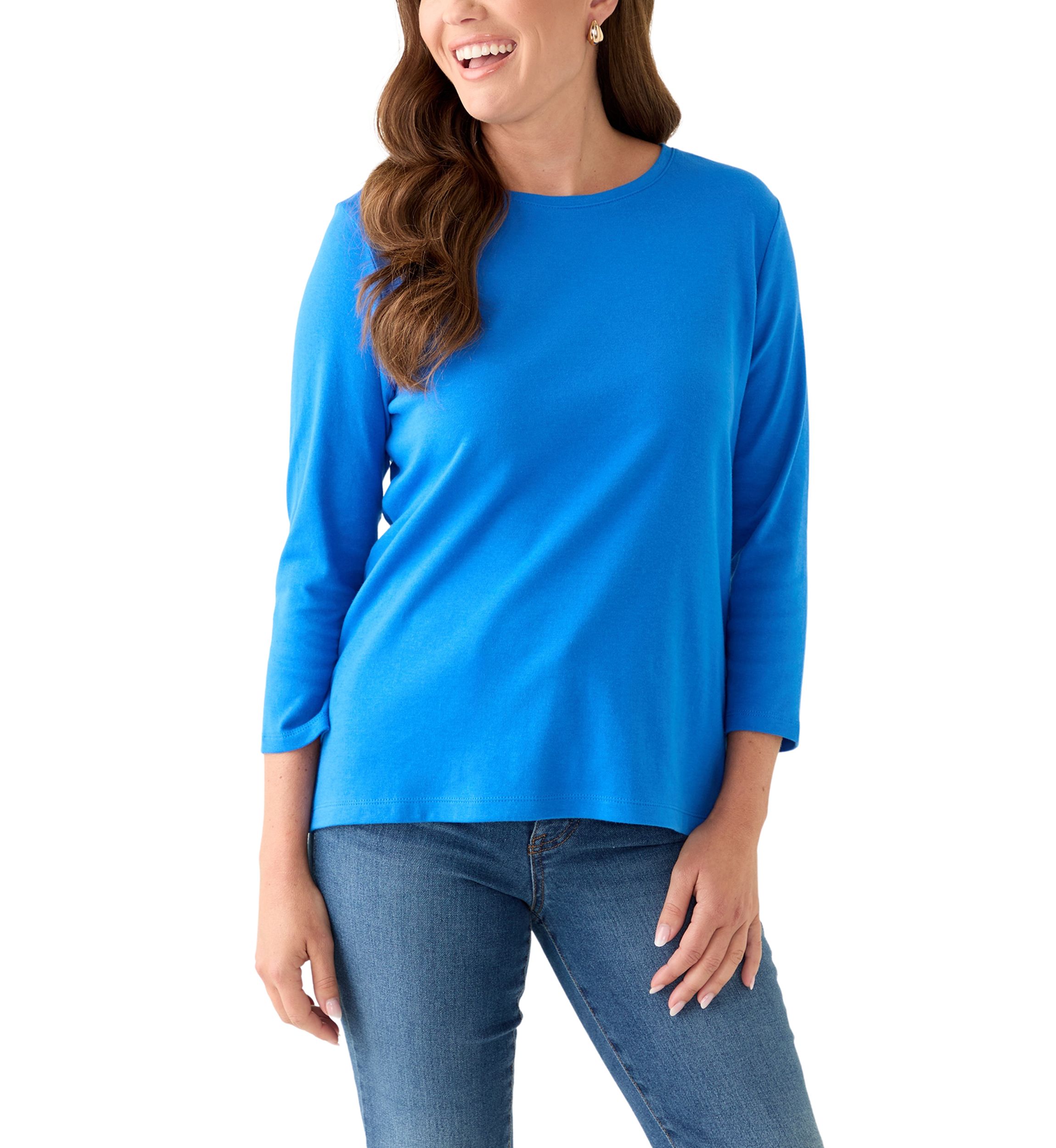 Petite 3/4 Crew Fashion Top