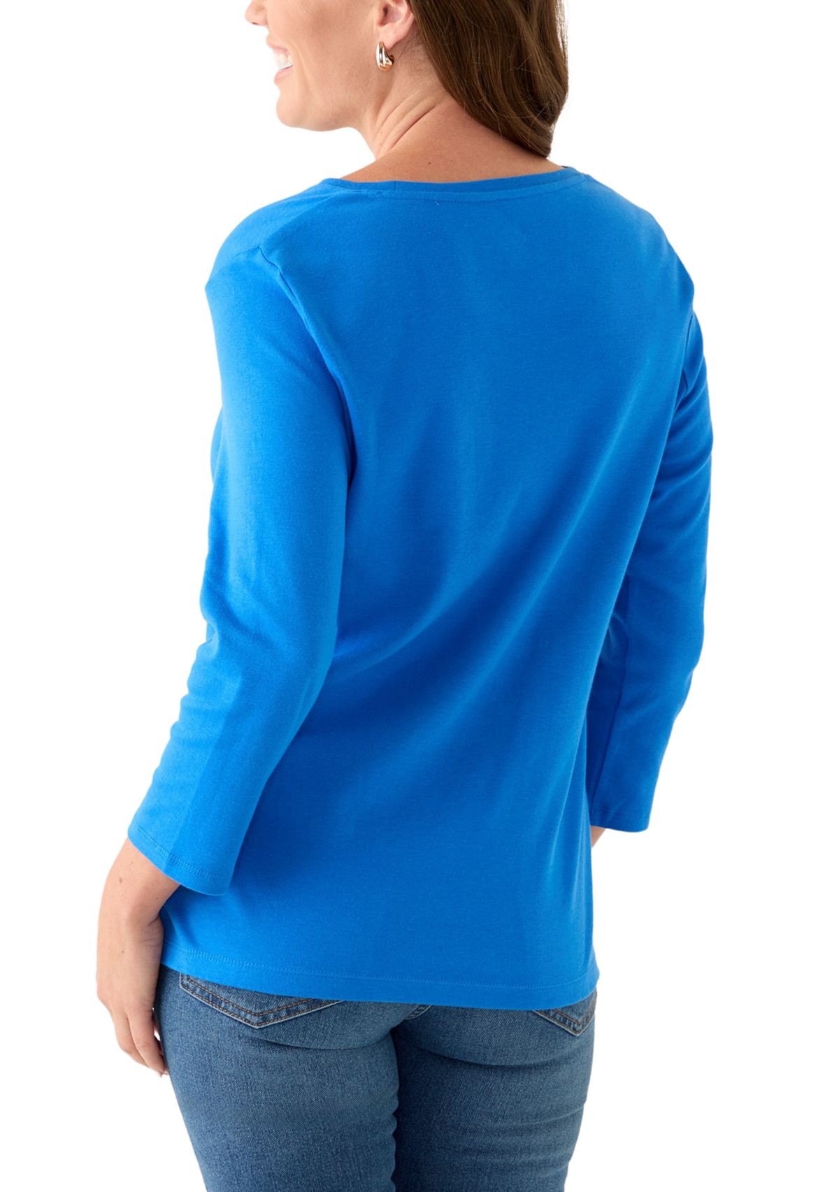 Petite 3/4 Crew Fashion Top