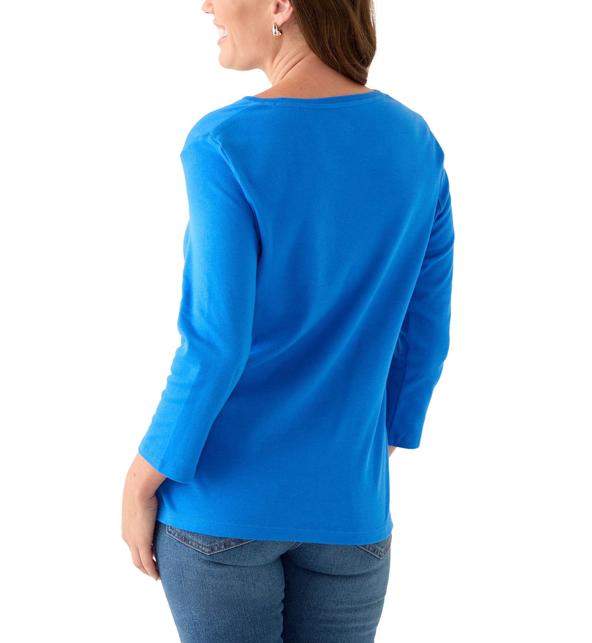 Petite 3/4 Crew Fashion Top