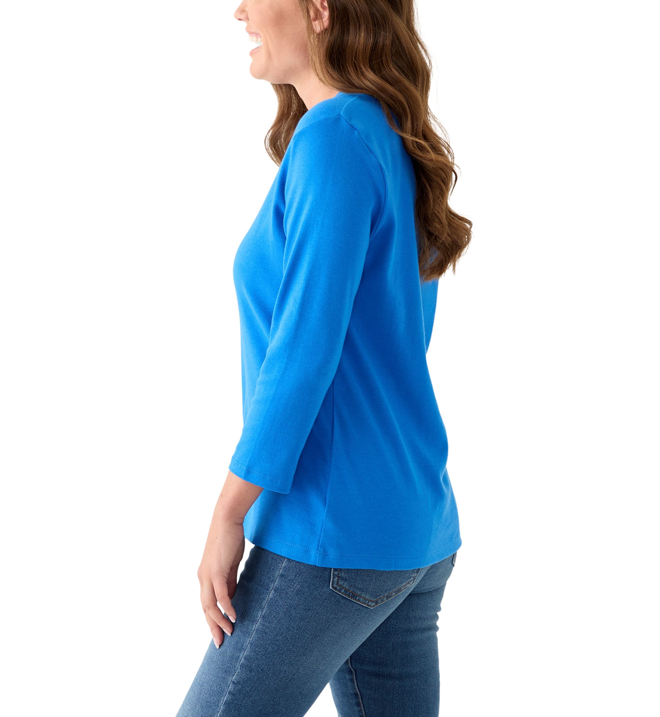 Petite 3/4 Crew Fashion Top
