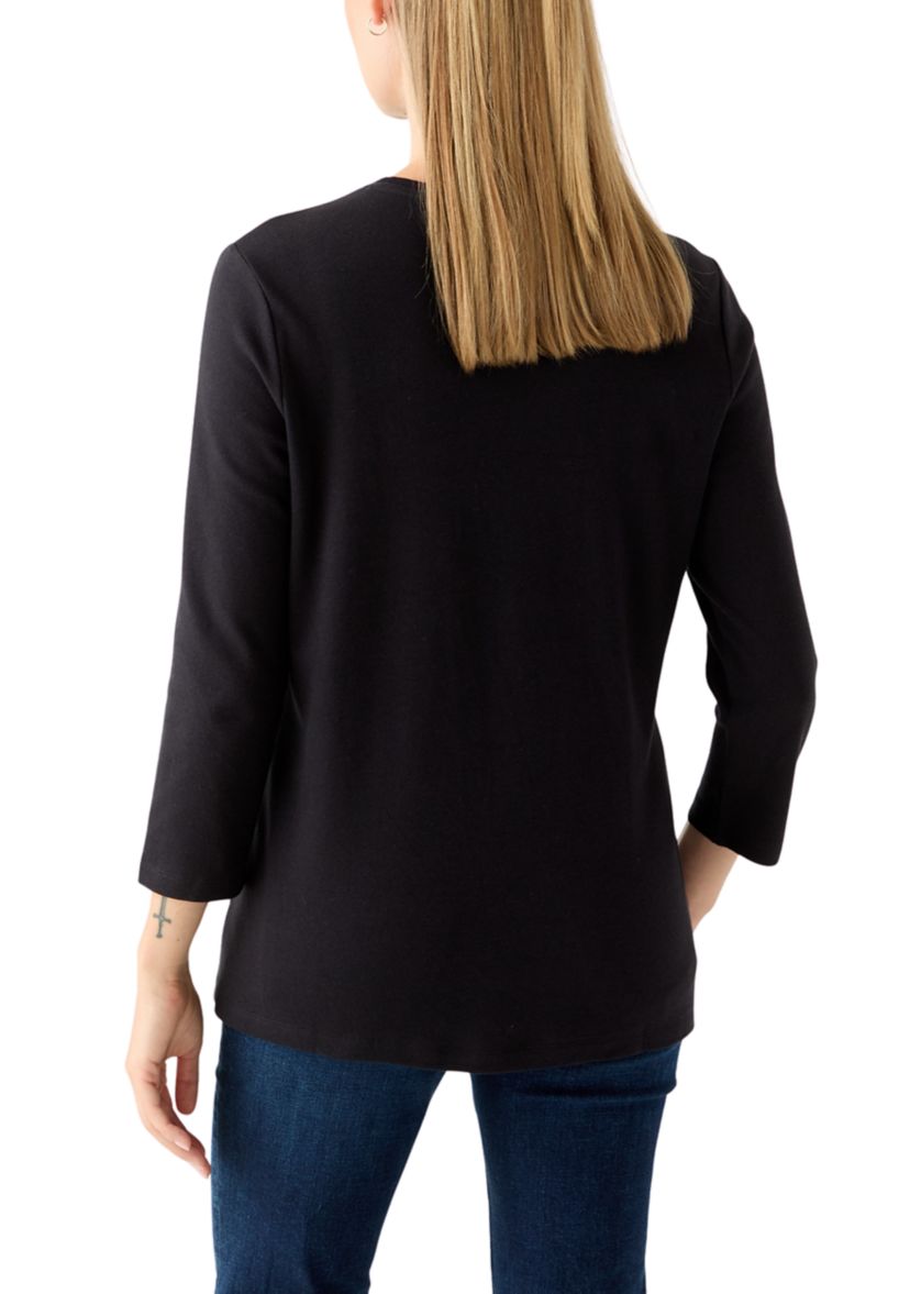Petite Long Sleeve Holiday Graphic T-Shirt