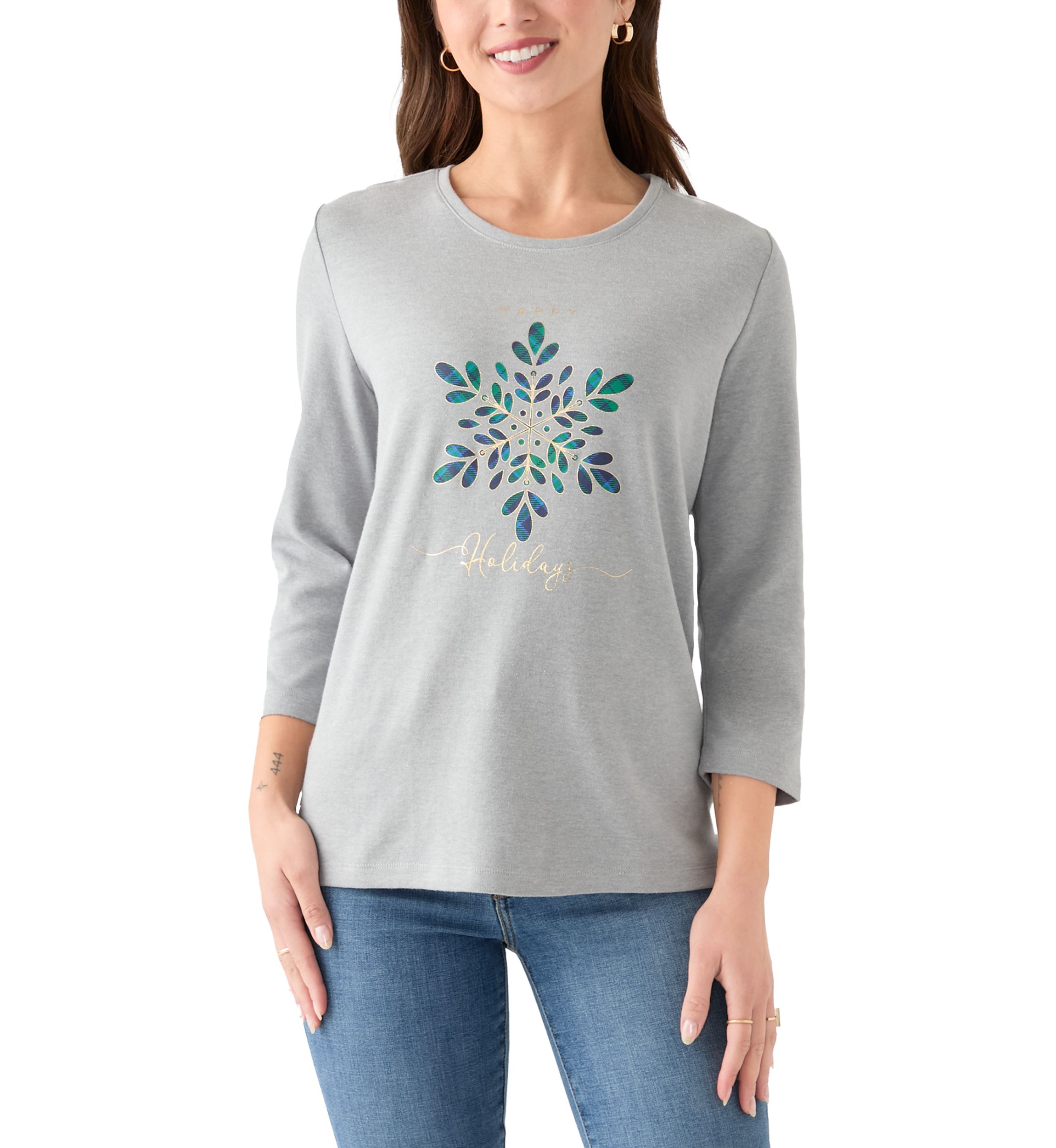 Petite Snowflake Graphic T-Shirt