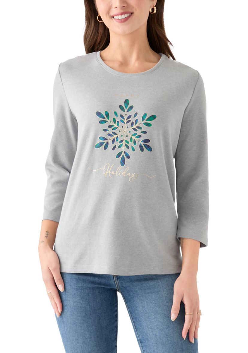 Petite Snowflake Graphic T-Shirt