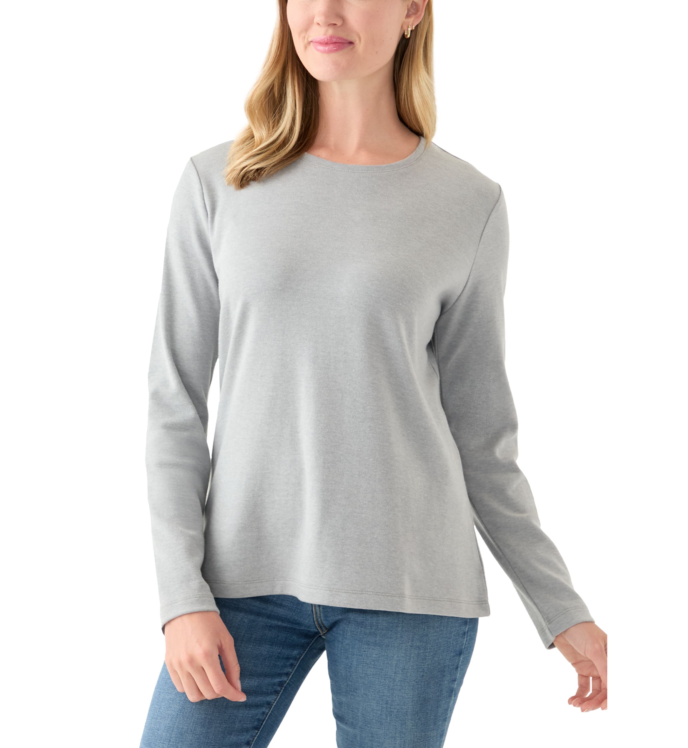 Petite Long Sleeve Crew Neck Shirt