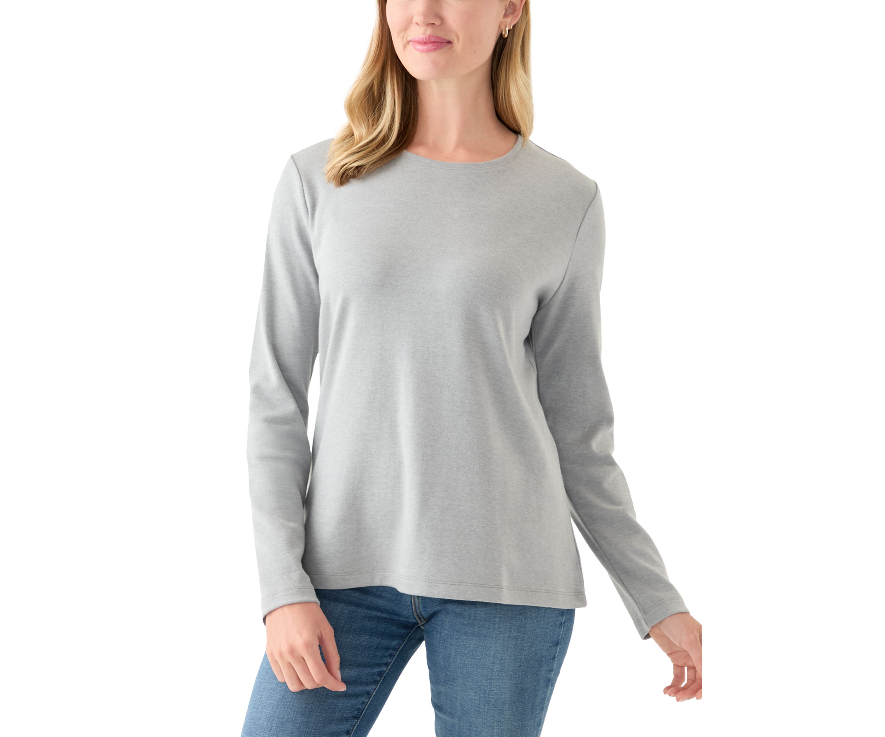 Petite Long Sleeve Crew Neck Shirt