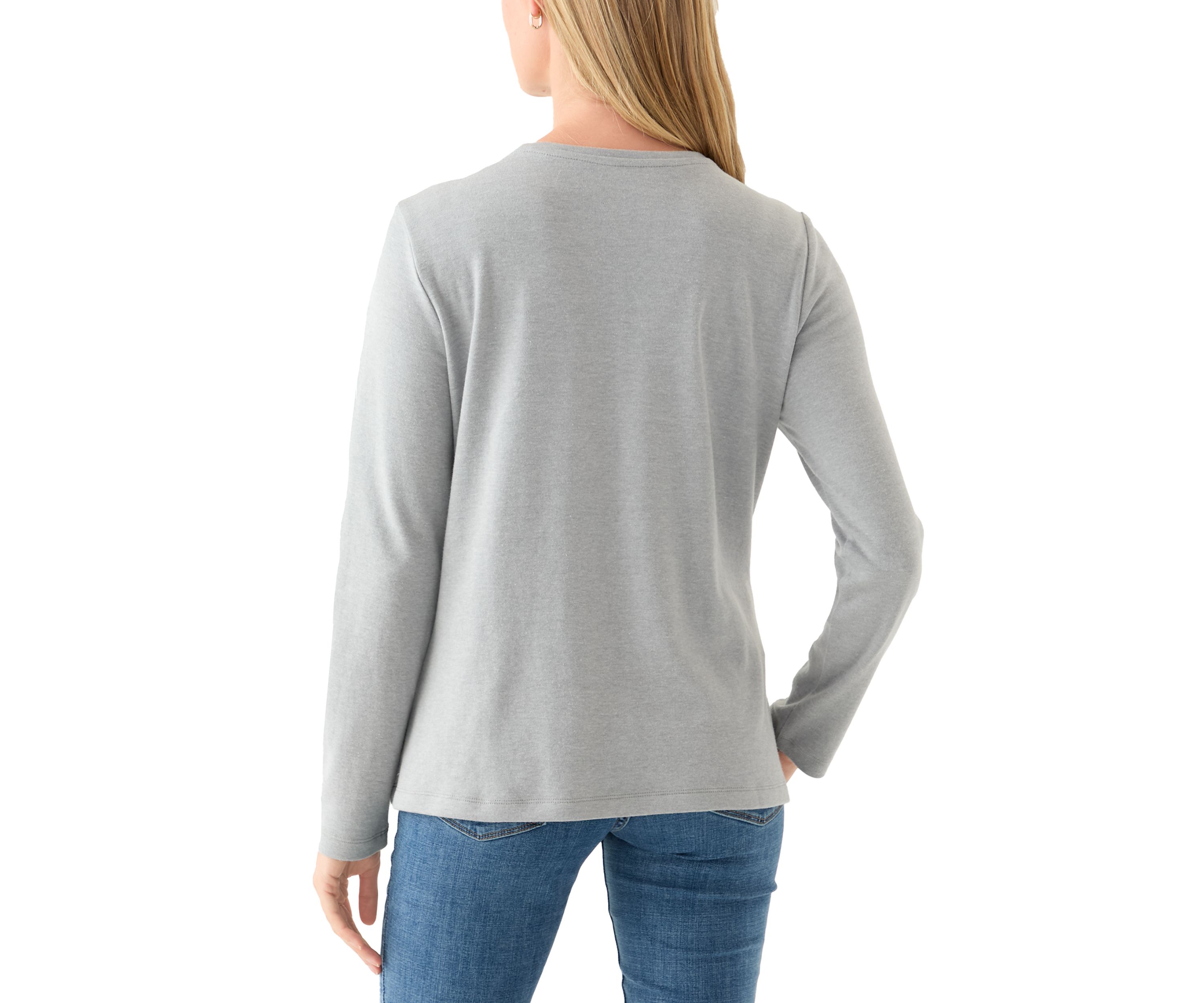 Petite Long Sleeve Crew Neck Shirt