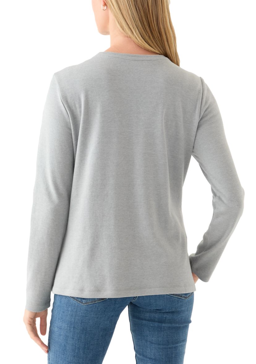 Petite Long Sleeve Crew Neck Shirt