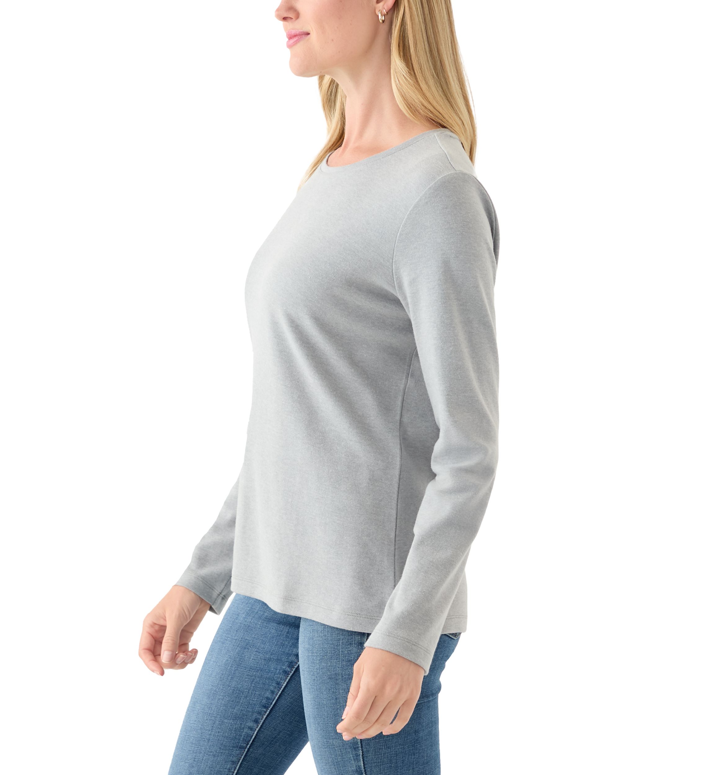 Petite Long Sleeve Crew Neck Shirt