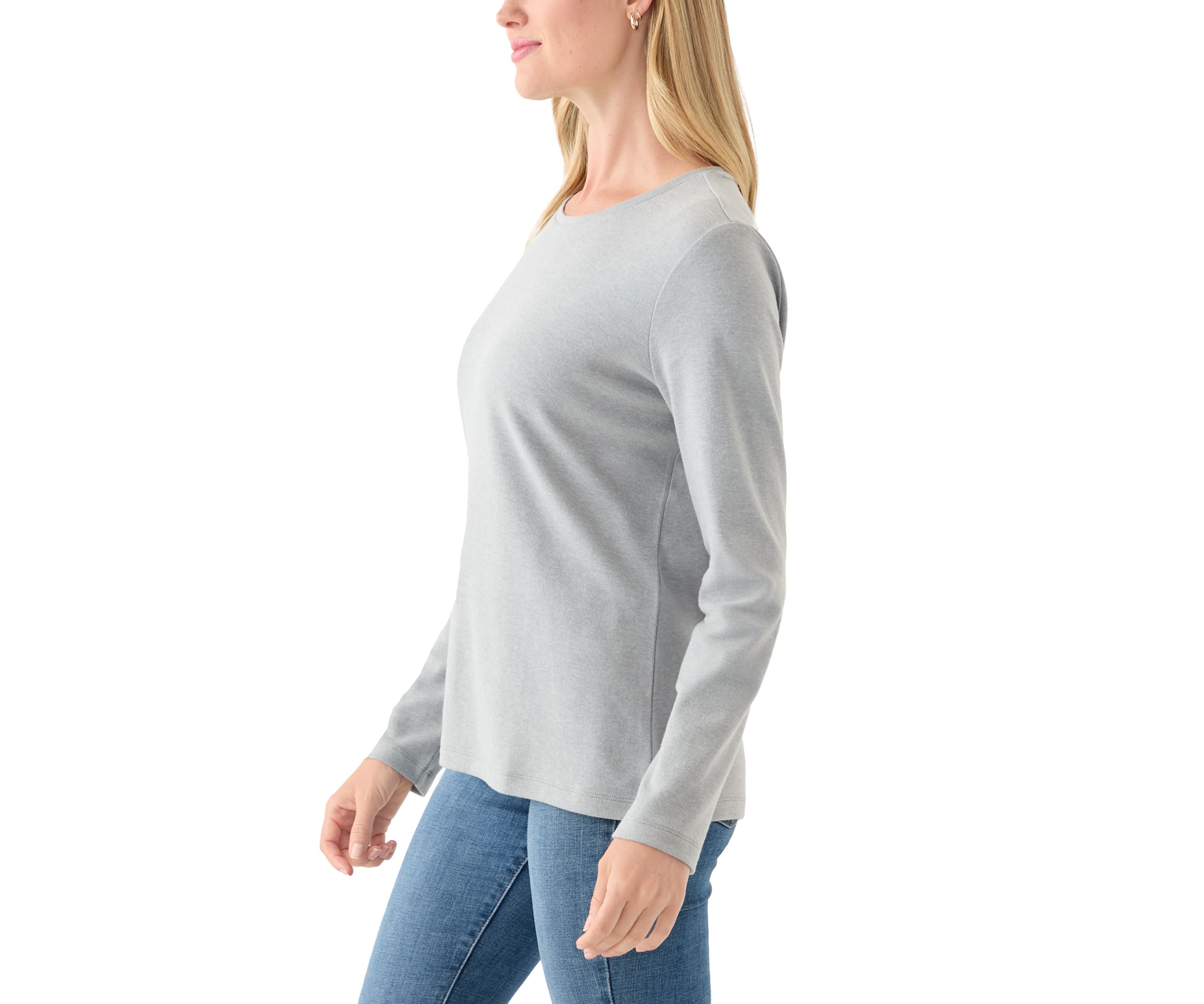 Petite Long Sleeve Crew Neck Shirt
