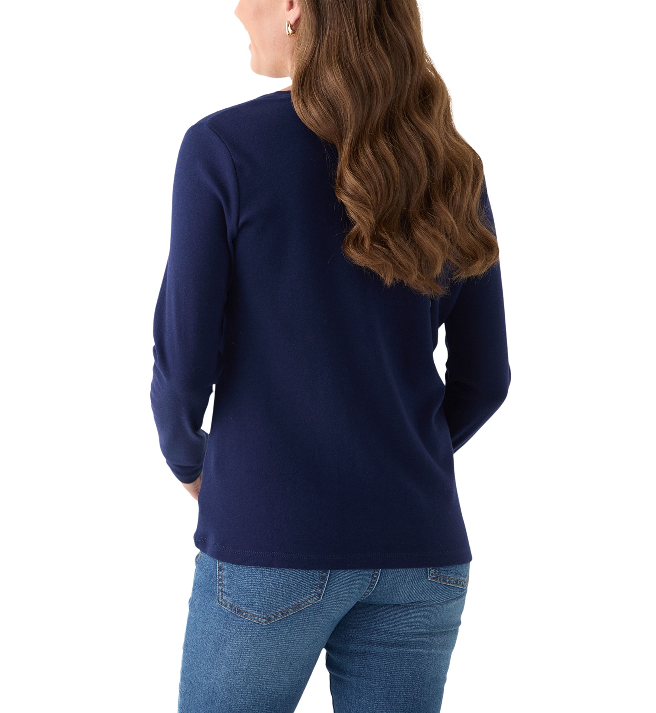 Petite Long Sleeve Holiday Graphic T-Shirt