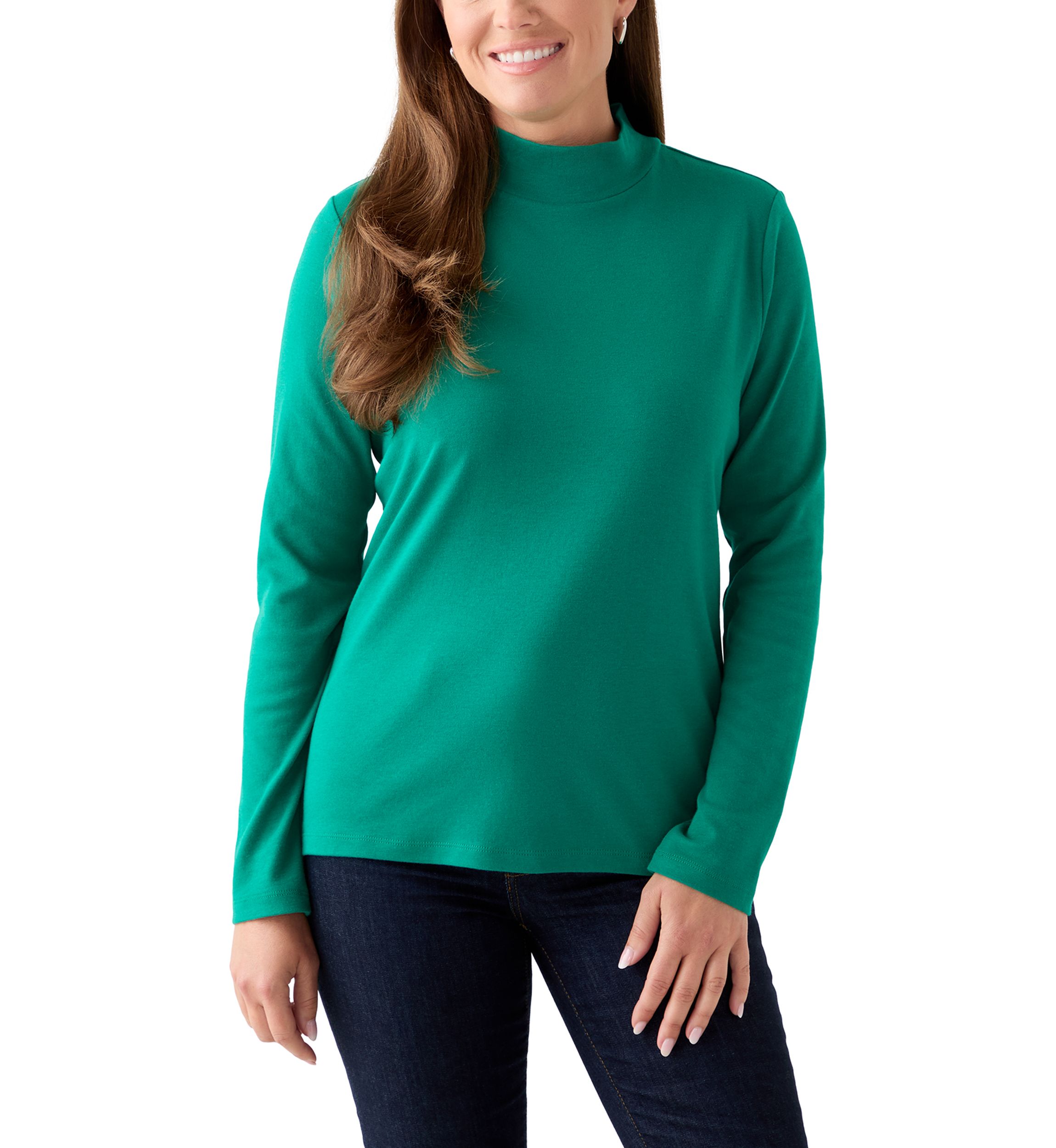 Petite Mock Neck Solid Top