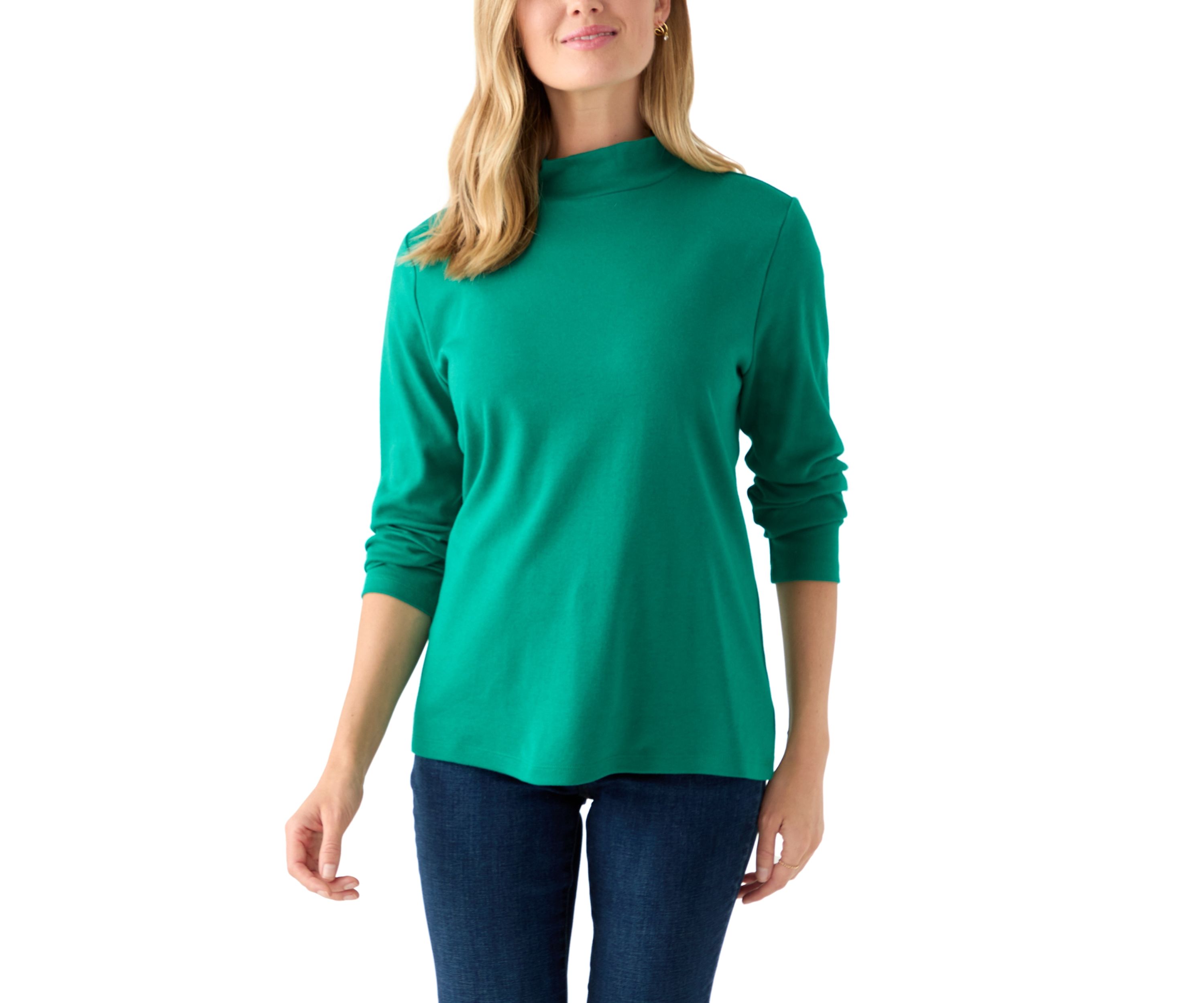 Petite Mock Neck Solid Top