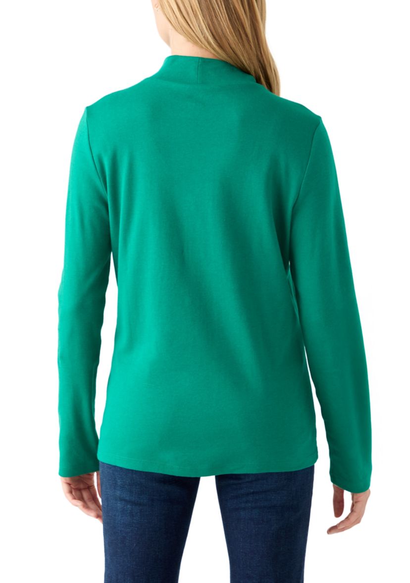 Petite Mock Neck Solid Top