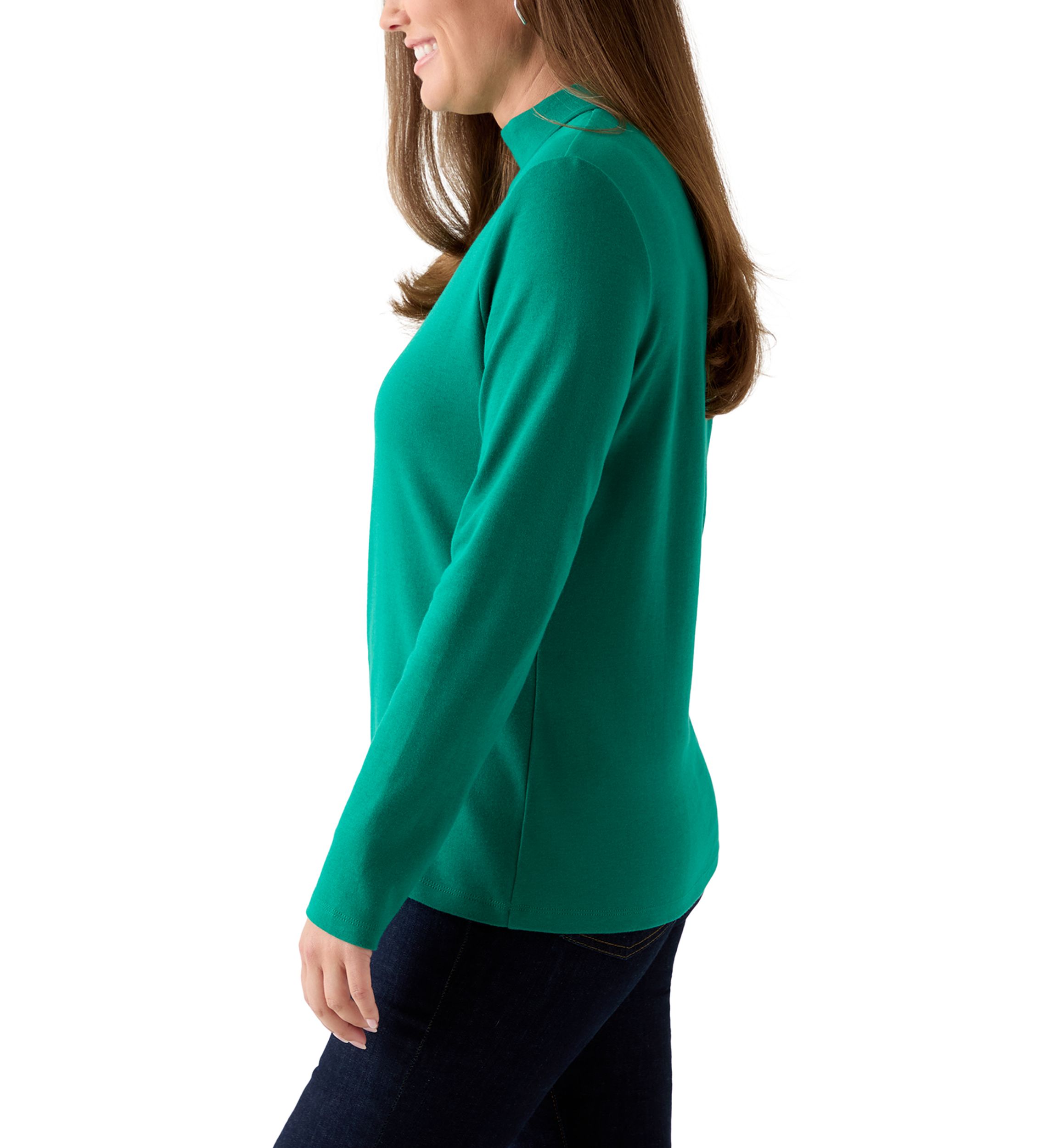 Petite Mock Neck Solid Top