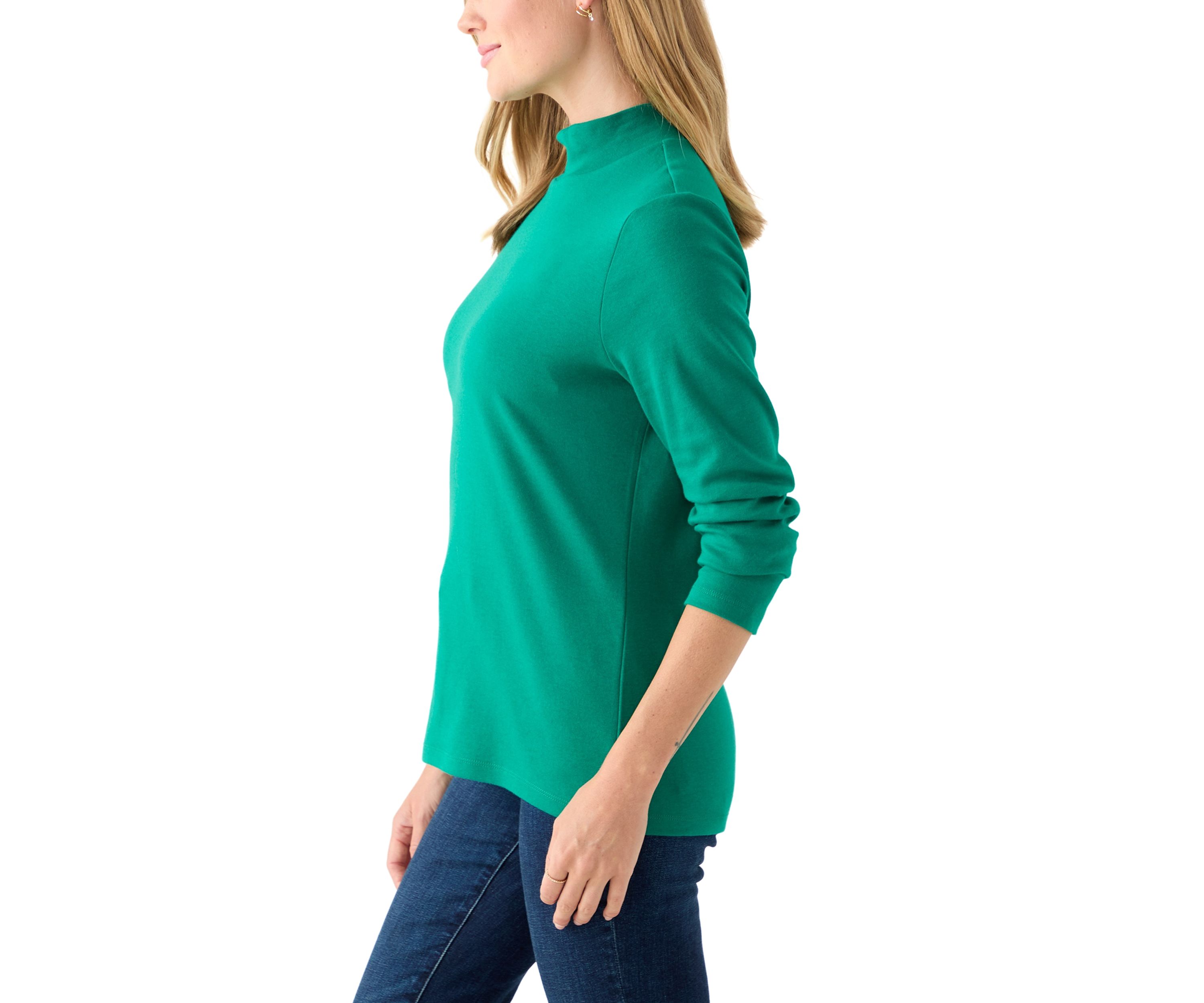 Petite Mock Neck Solid Top