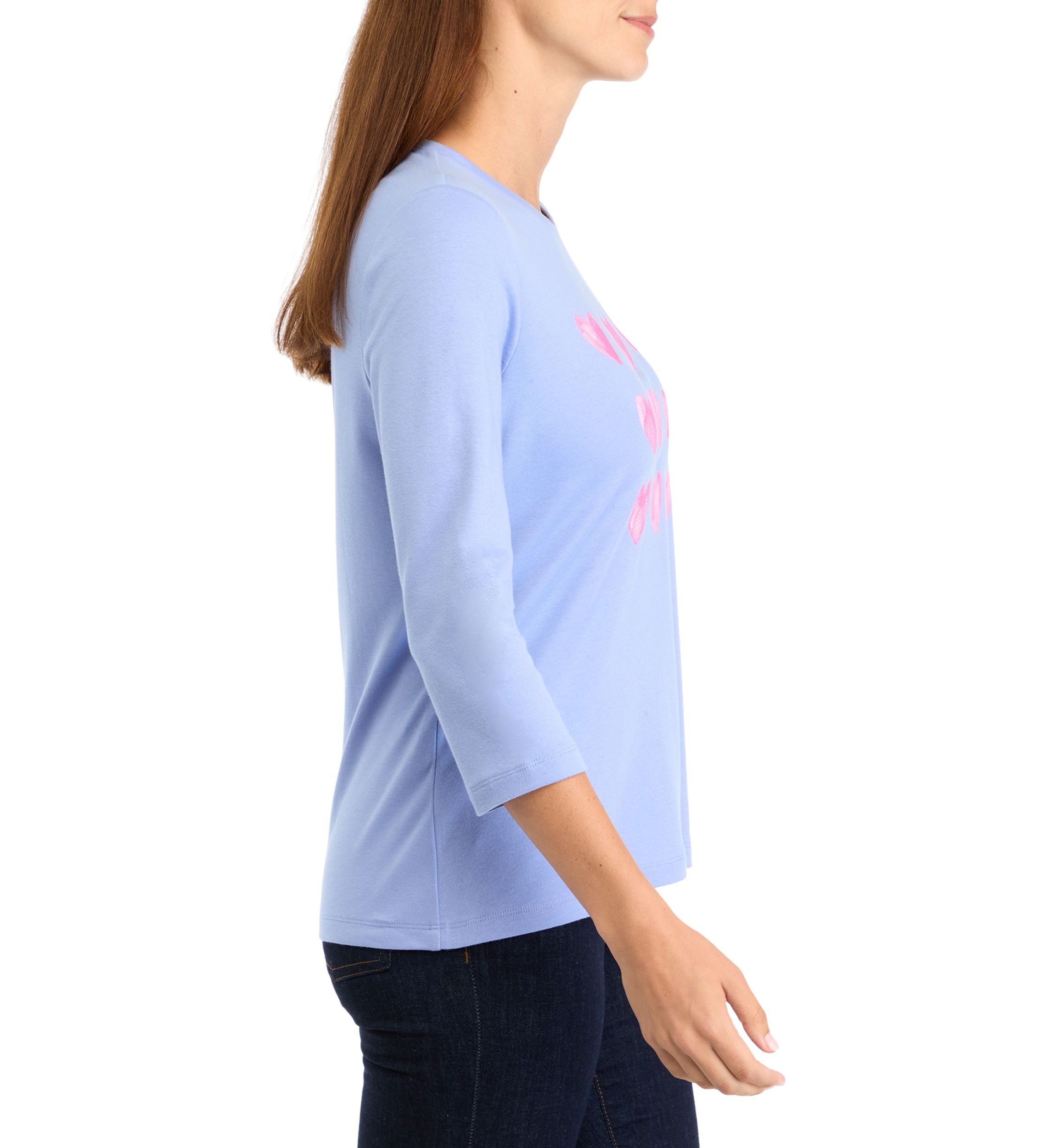 Petite 3/4 Sleeve Crew Neck T-Shirt 
