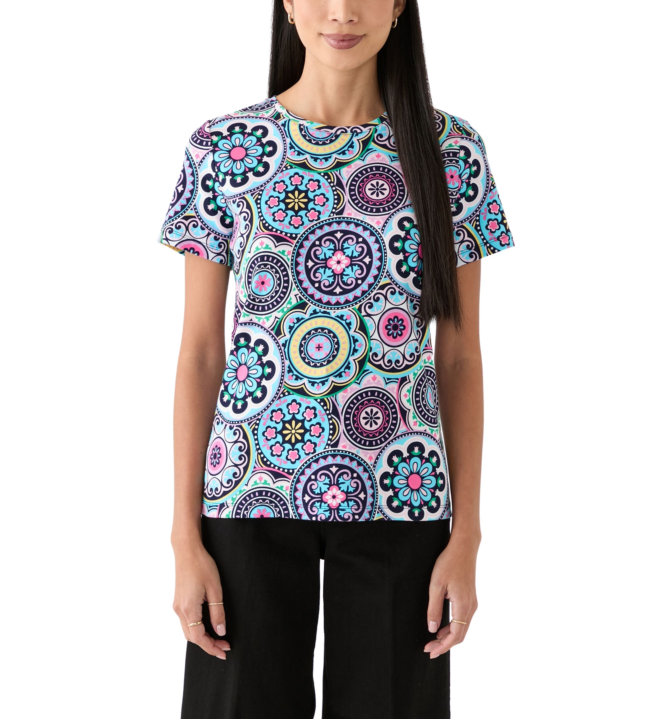 Petite Printed Crew Neck T-Shirt